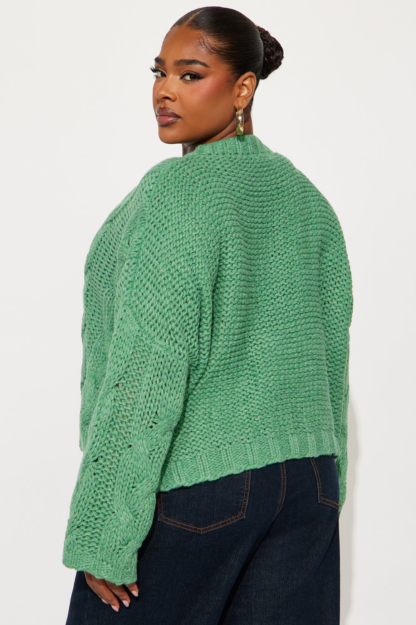 From The Archives Cable Knit Sweater - Green
