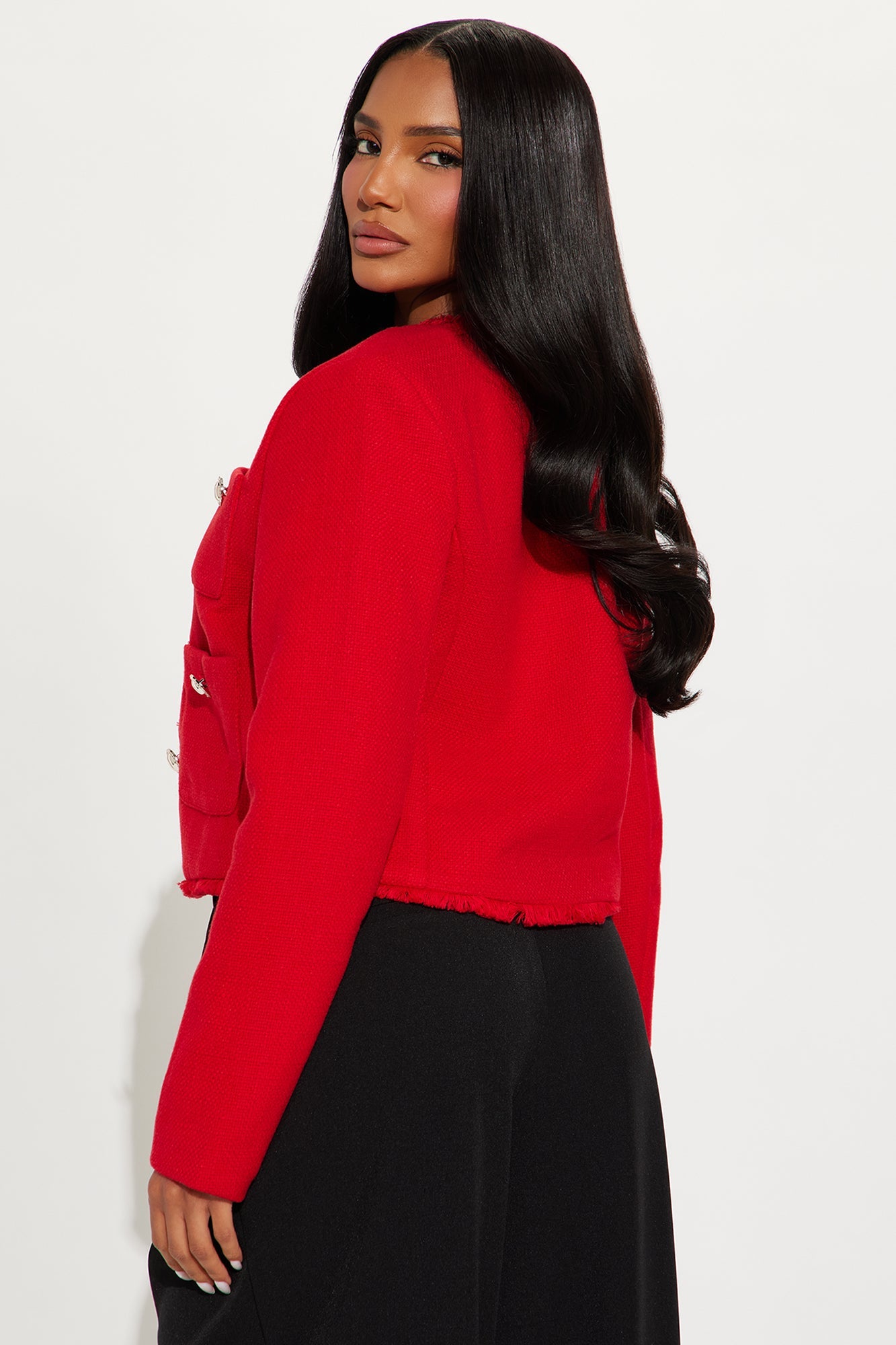 First Lady Tweed Coat - Red