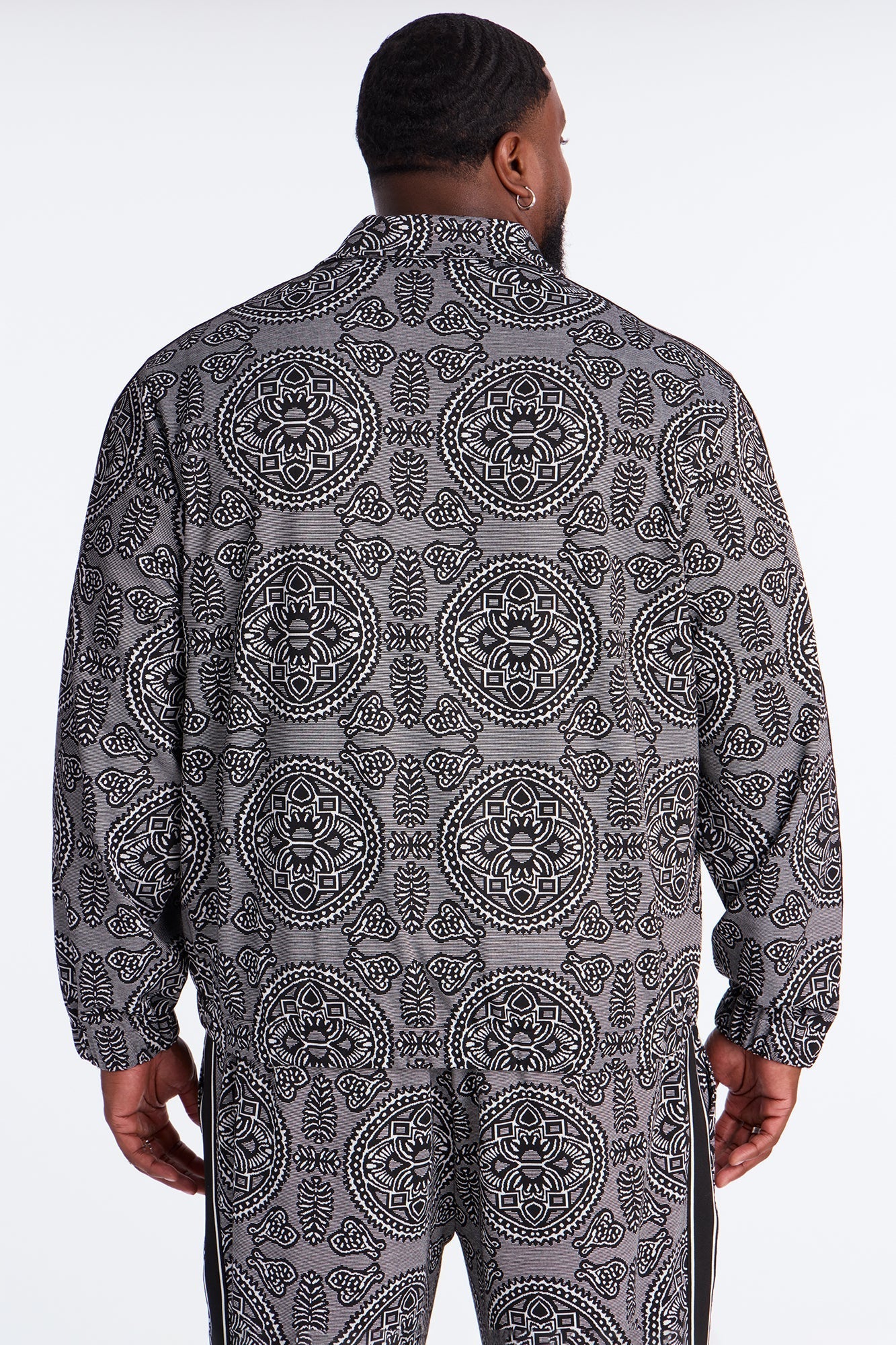 All Over Jacquard Track Jacket - Black/combo
