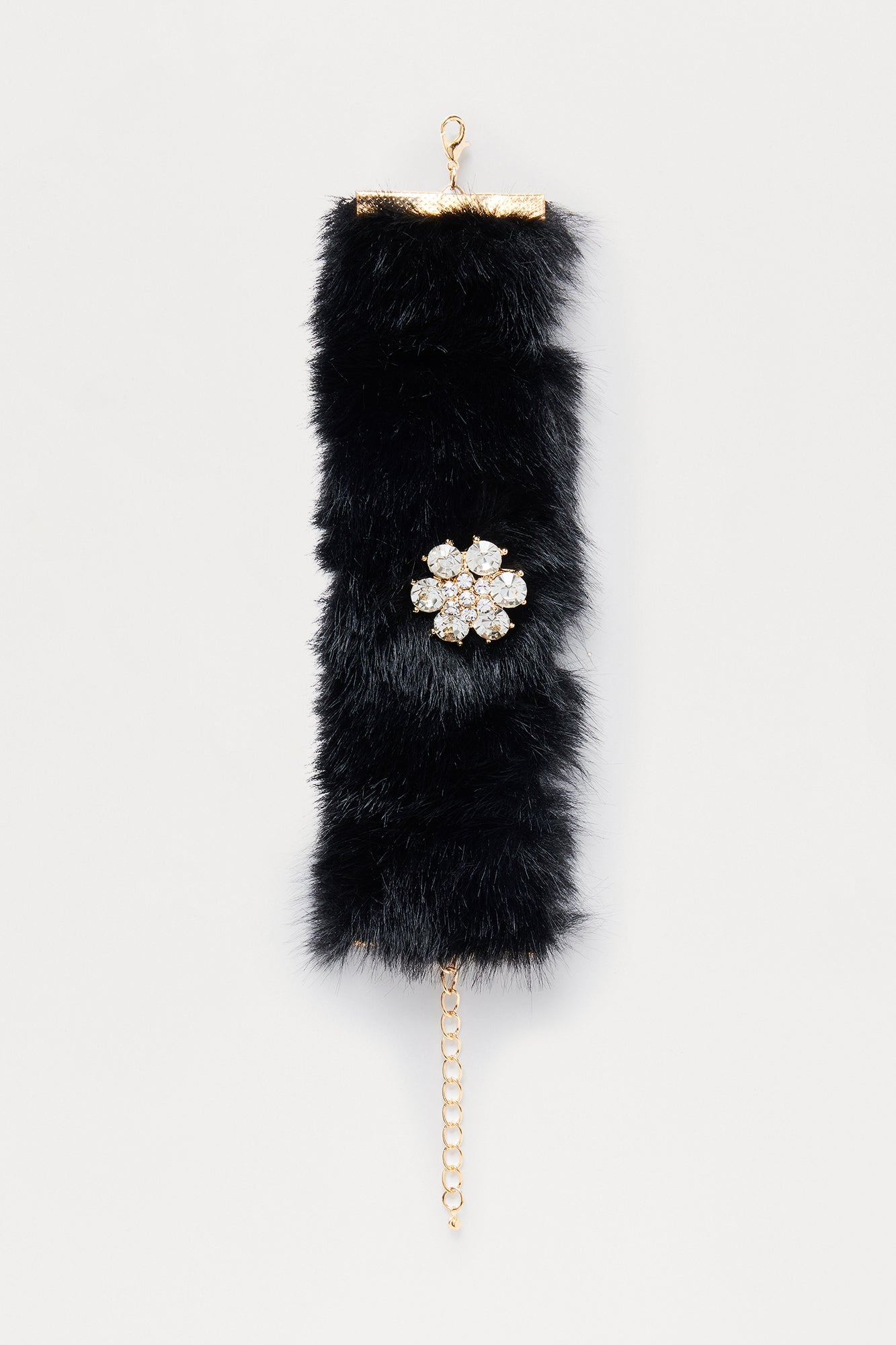 Normal Girl Faux Fur Cuff Bracelet - Black