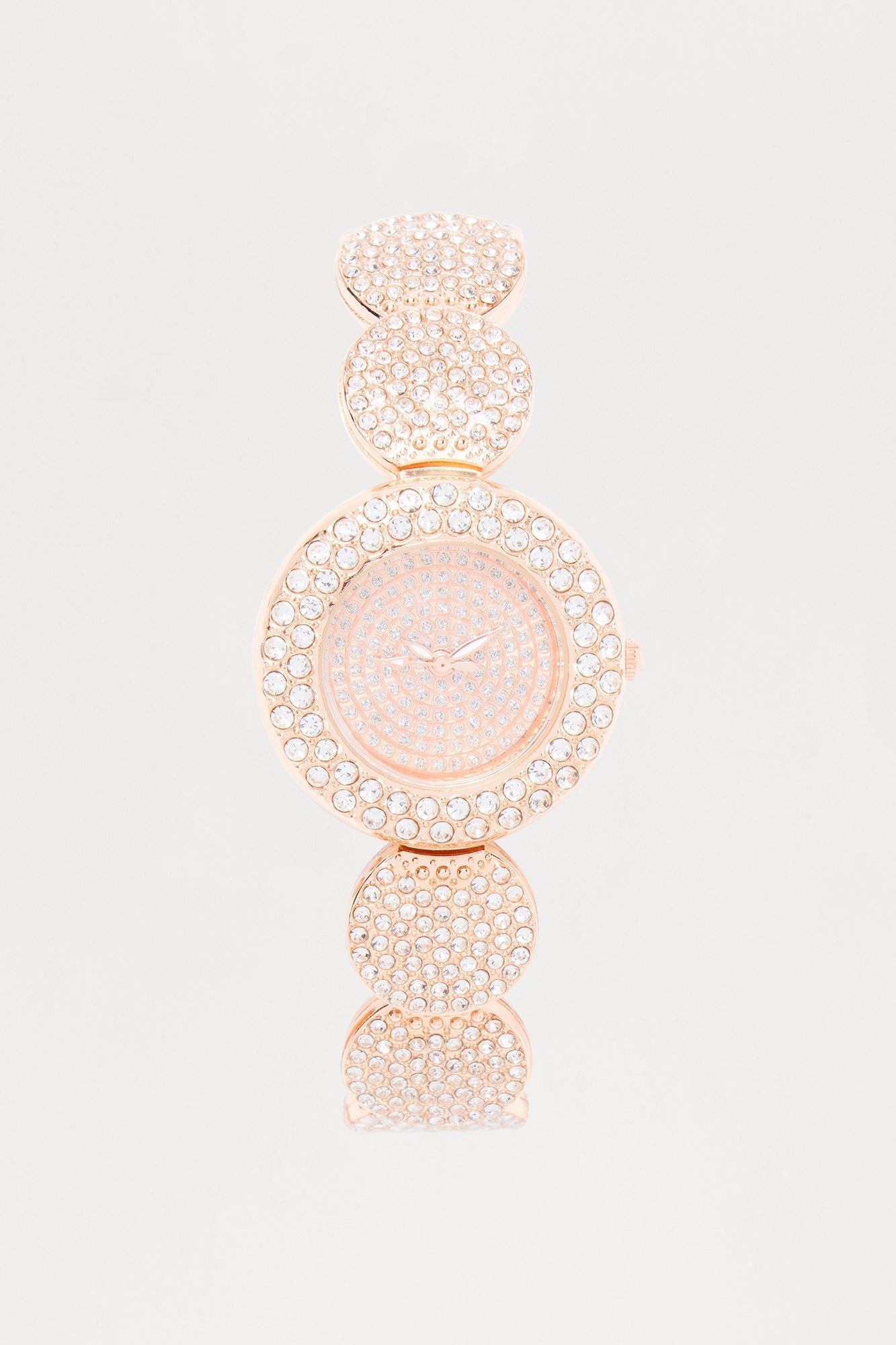 My Way Rhinestone Trim Embellished Skinny Watch - Gold