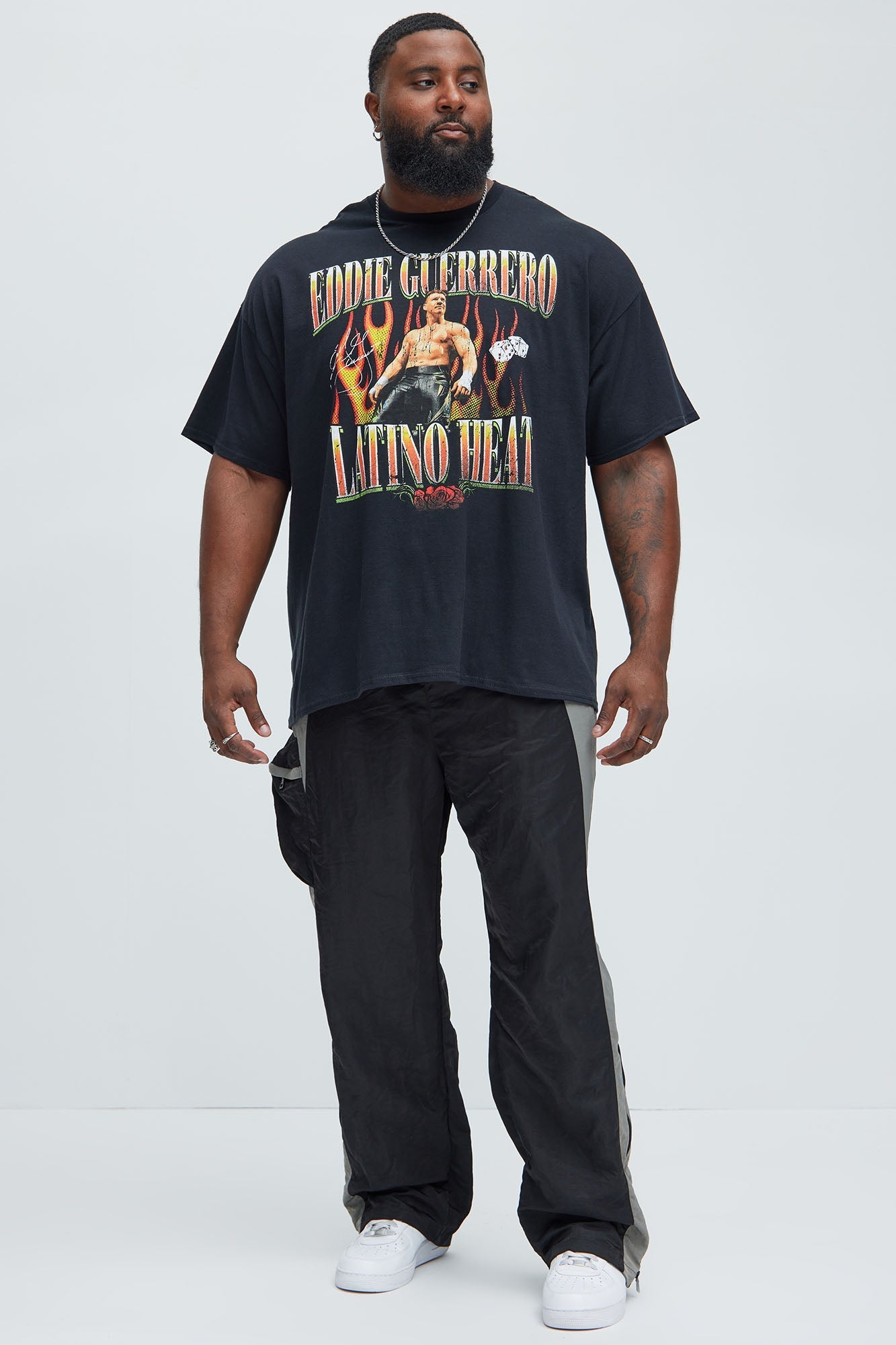 WWE Eddie Guerrero Latino Heat Oversized Short Sleeve Tee - Black