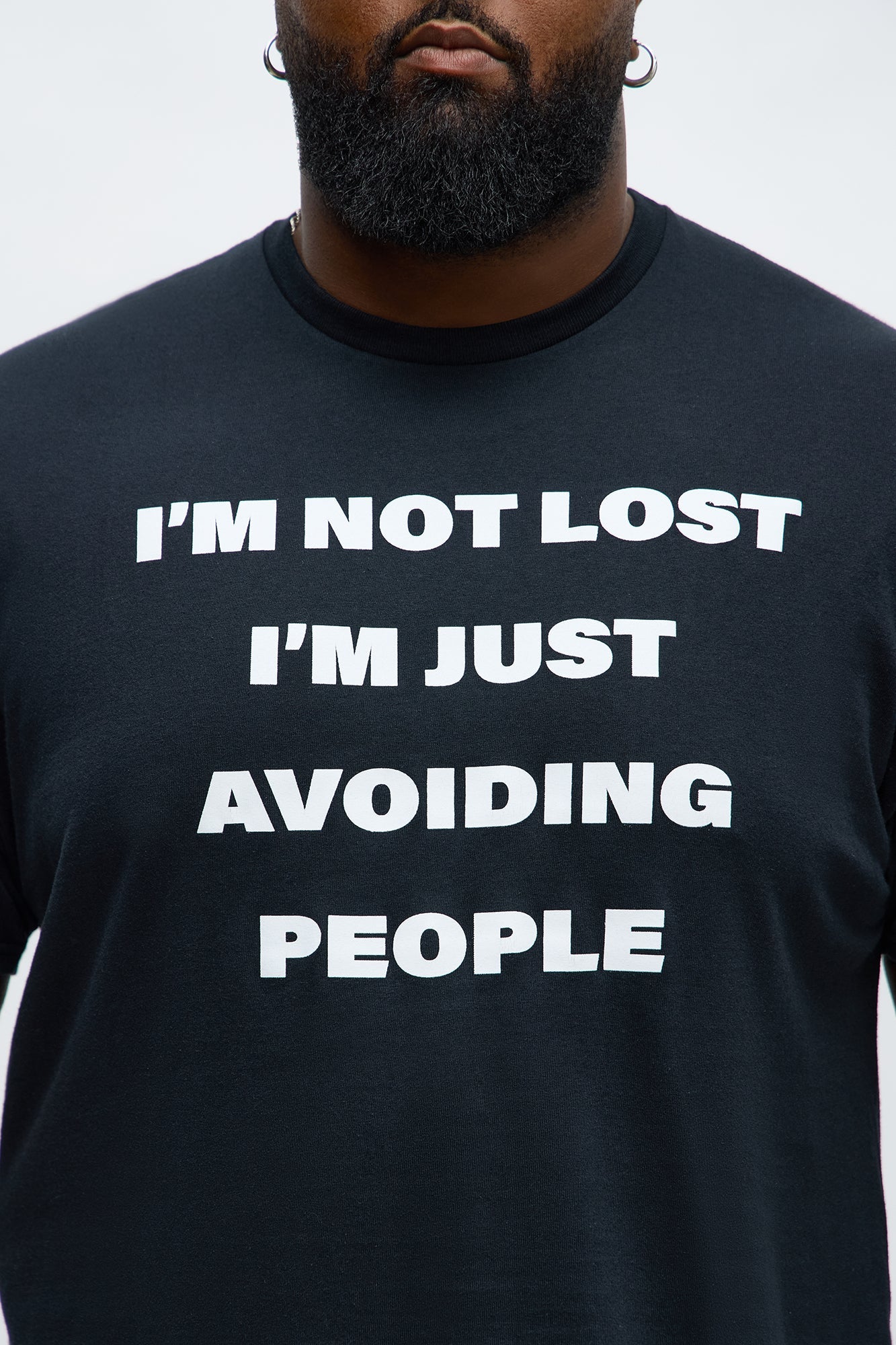 Not Lost Just Avoiding People Short Sleeve Tee - Black