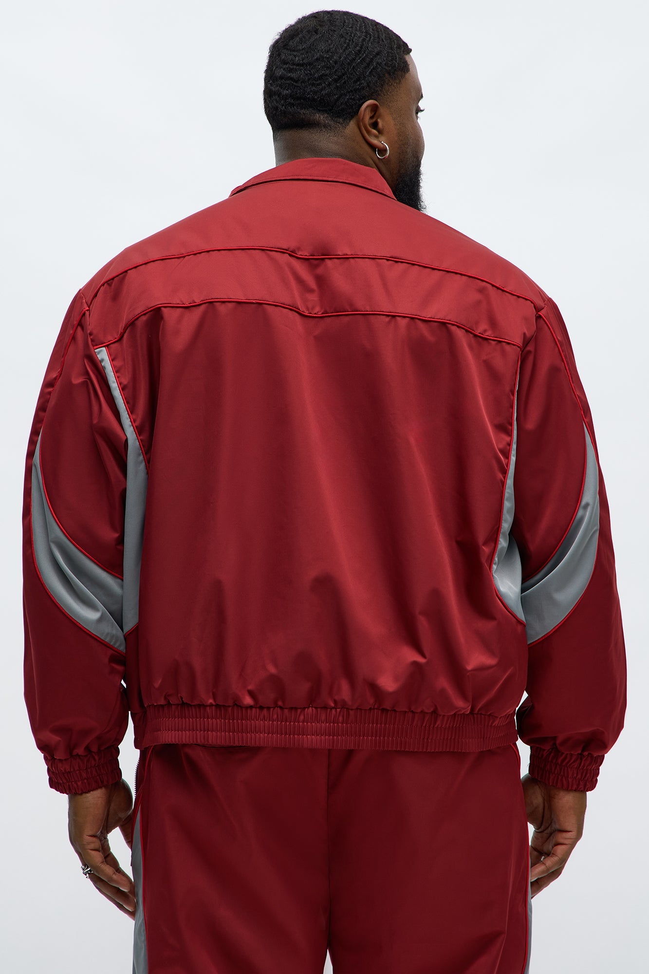 Washed Cut The Track Jacket - Red/combo