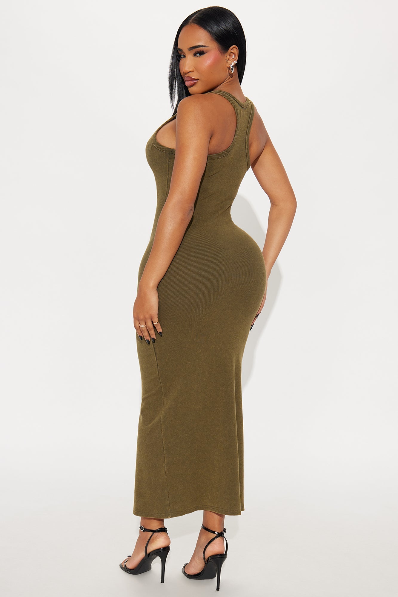 Repent For Me Ribbed Maxi Dress - Olive