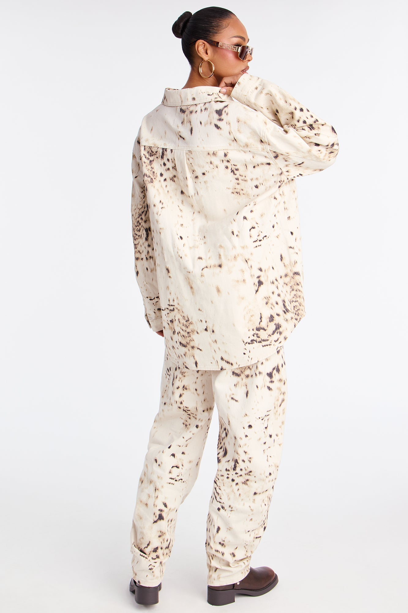 Ocotillo Printed Denim Shacket - Cream/combo