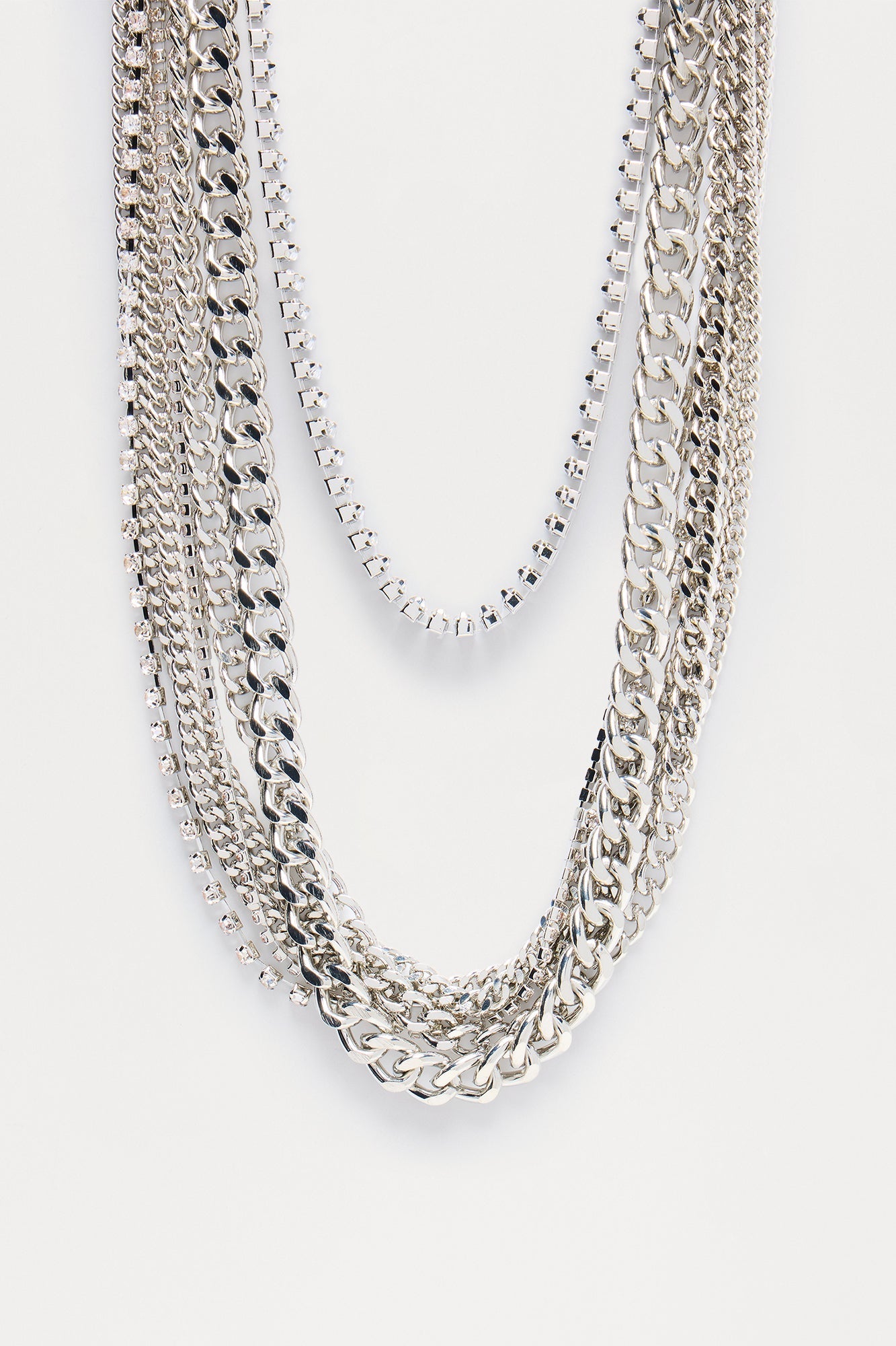Outta My Mind Layered Necklace - Silver