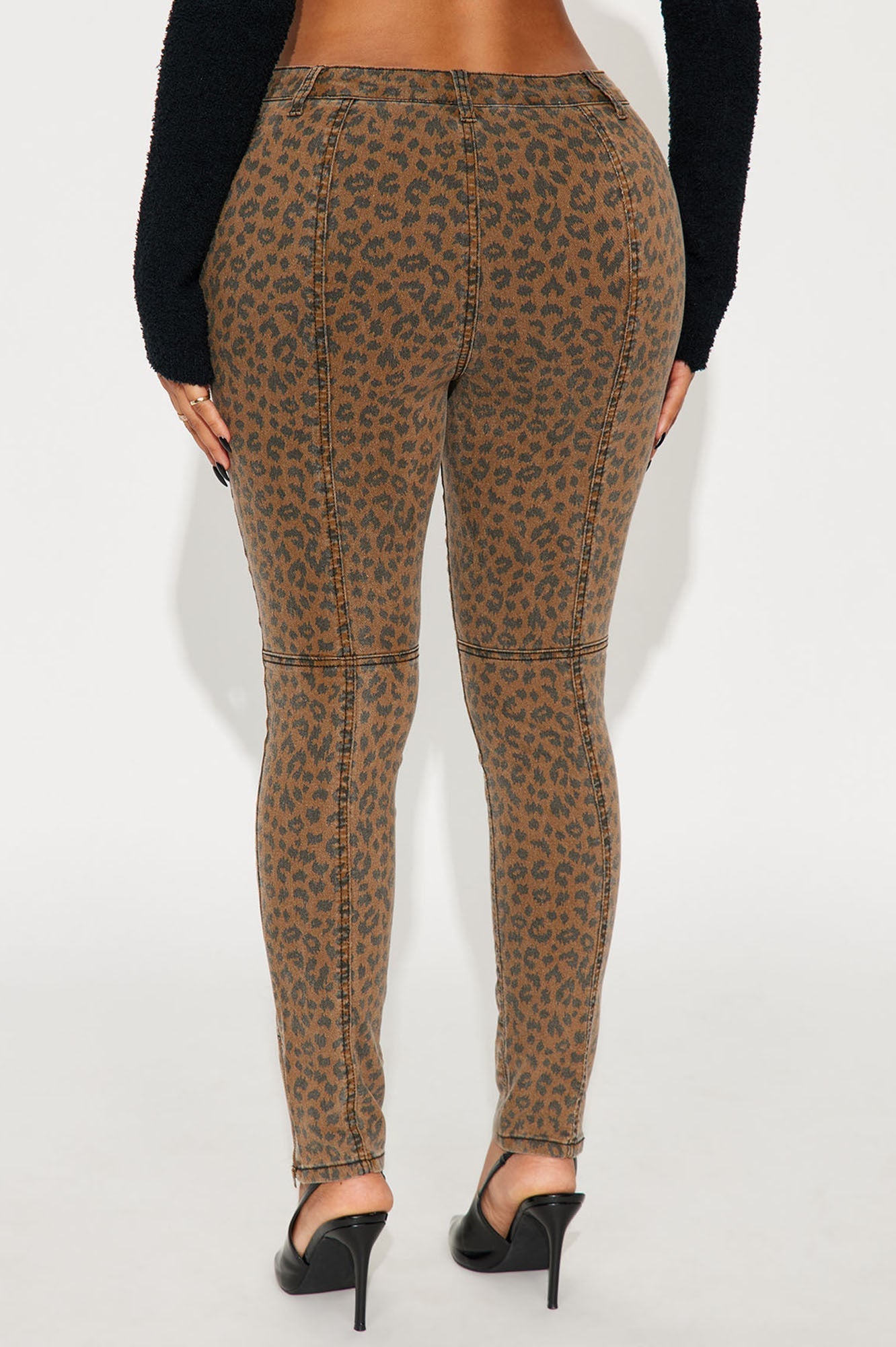 Let's Get Wild Leopard Skinny Jeans - Brown