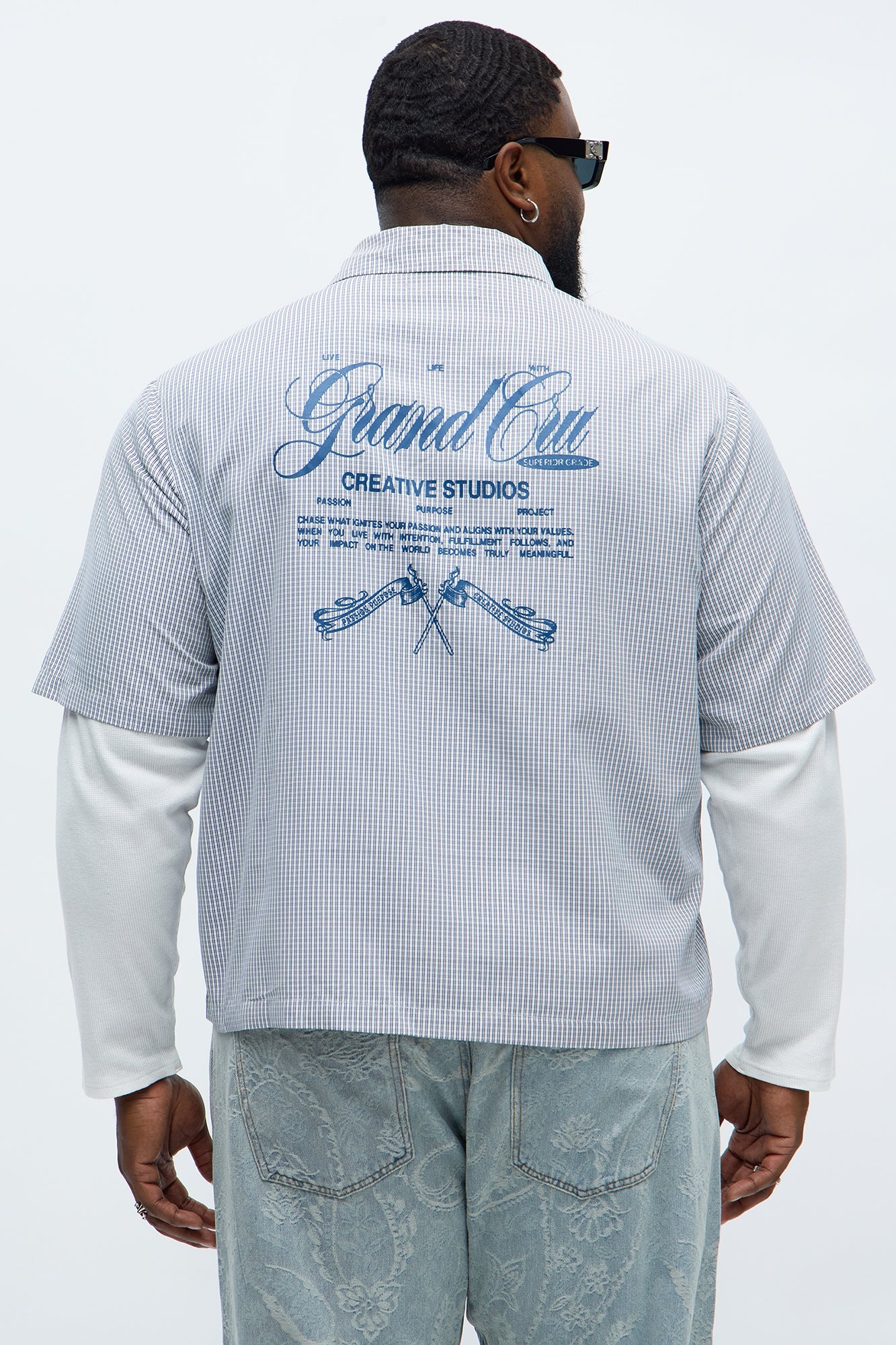 Thermal Creative Studios Button Up Shirt - Blue/combo