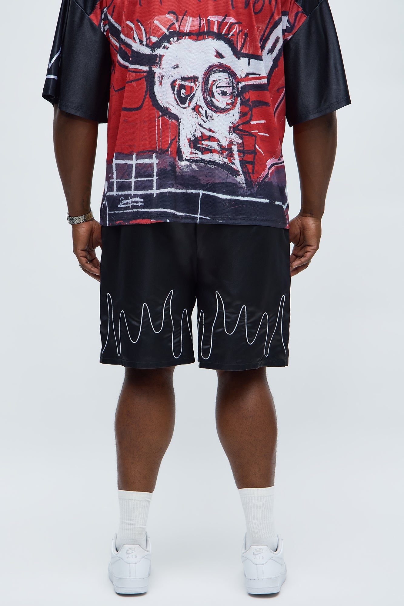 Relaxed Flame Piping Short - Black