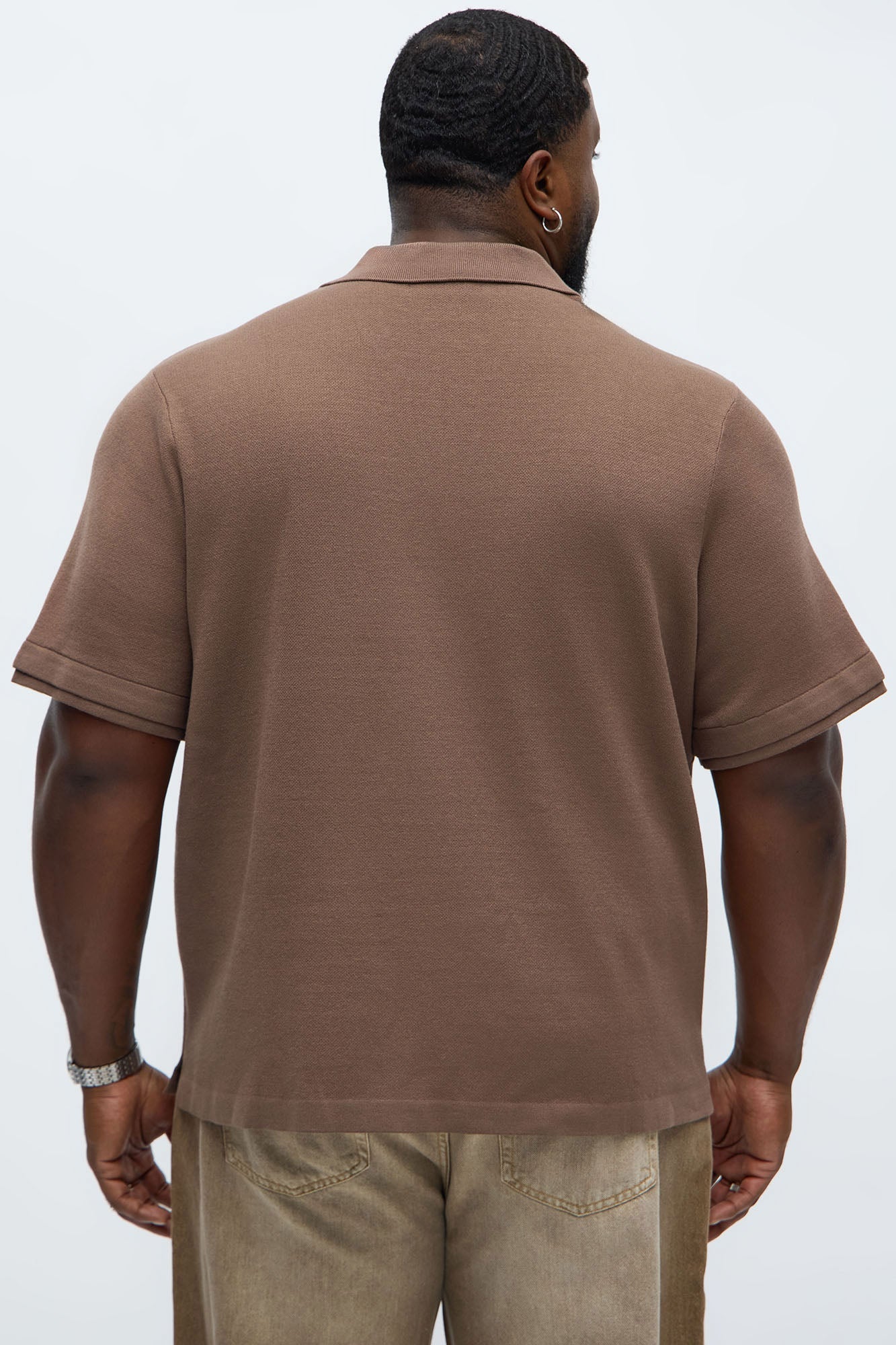 Elevated The Slate Knit Polo - Brown
