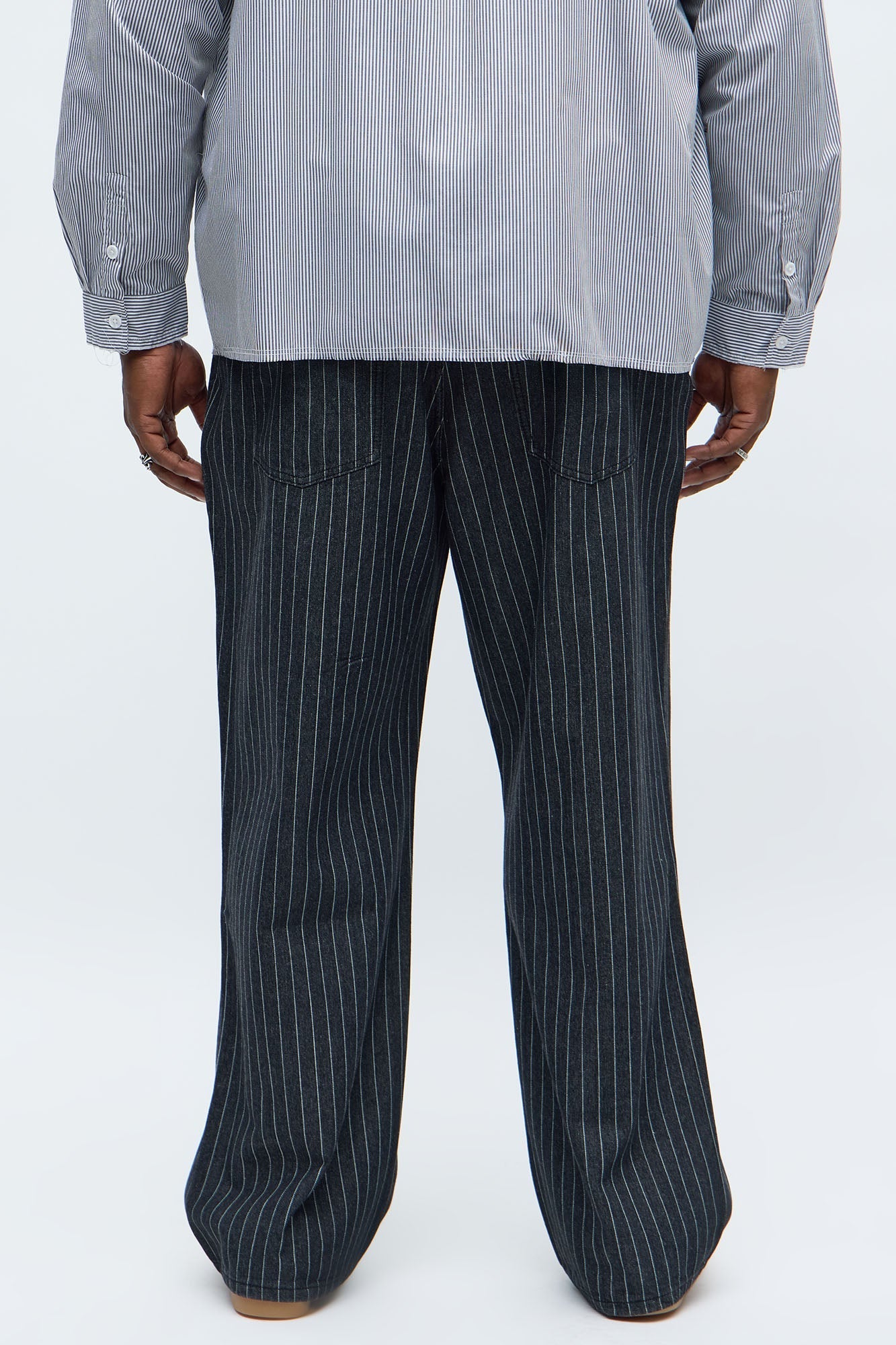 Baggy Pinstripe Jean - Grey