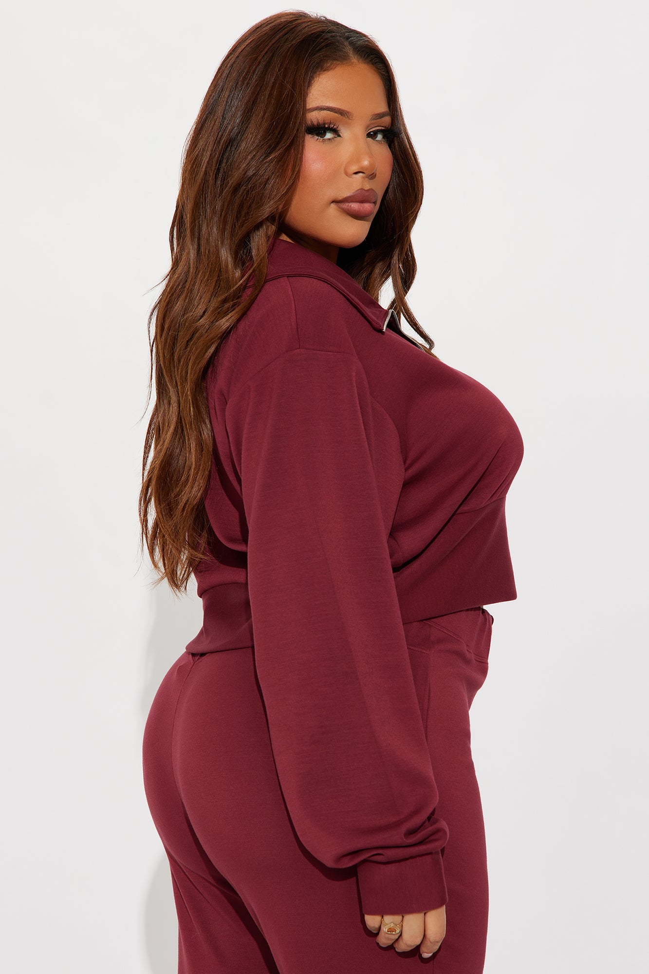 Sabrina Ultra Soft Quarter Zip Sweatshirt - Burgundy