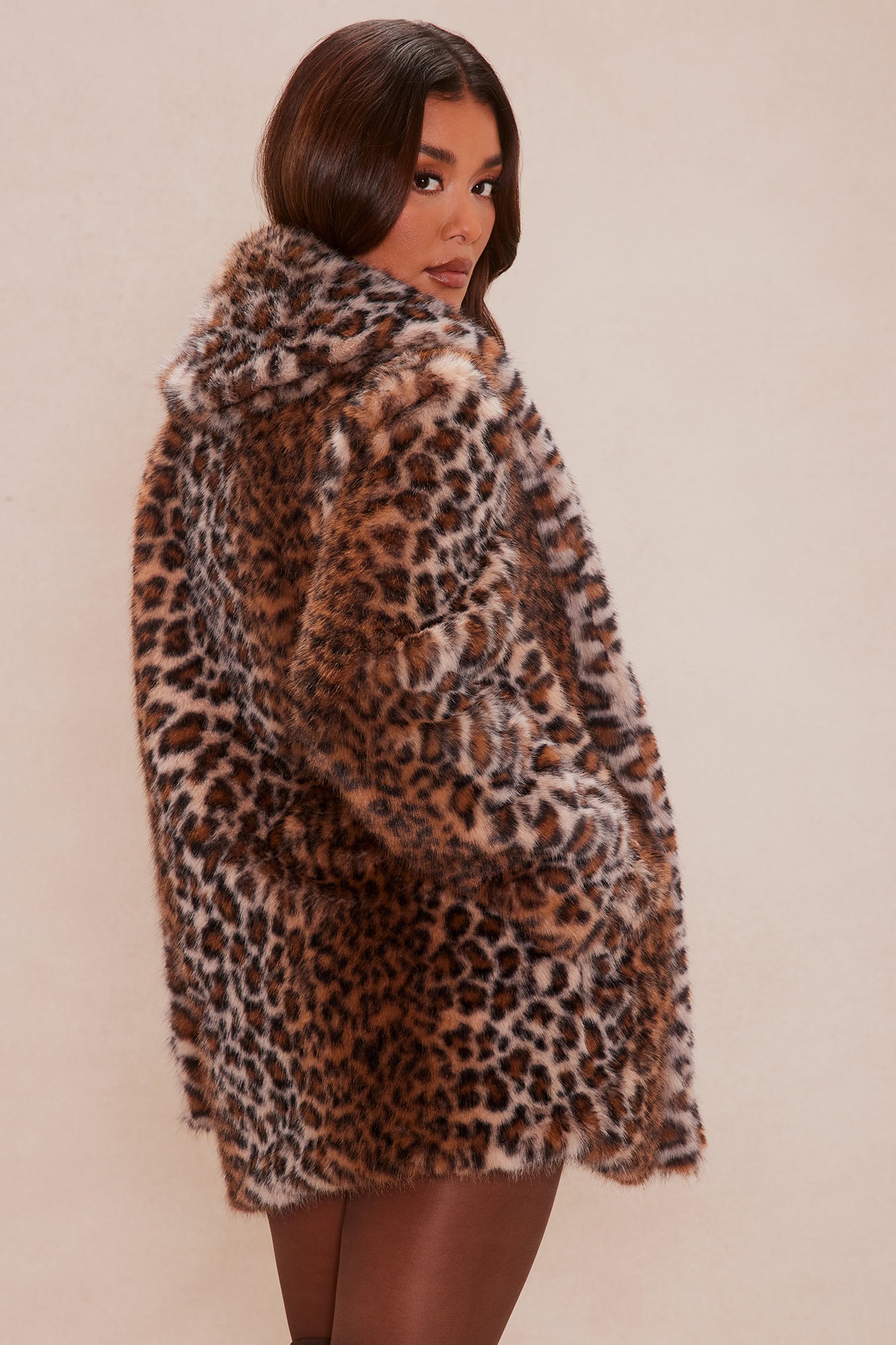 Feline Fancy Faux Fur Jacket - Leopard
