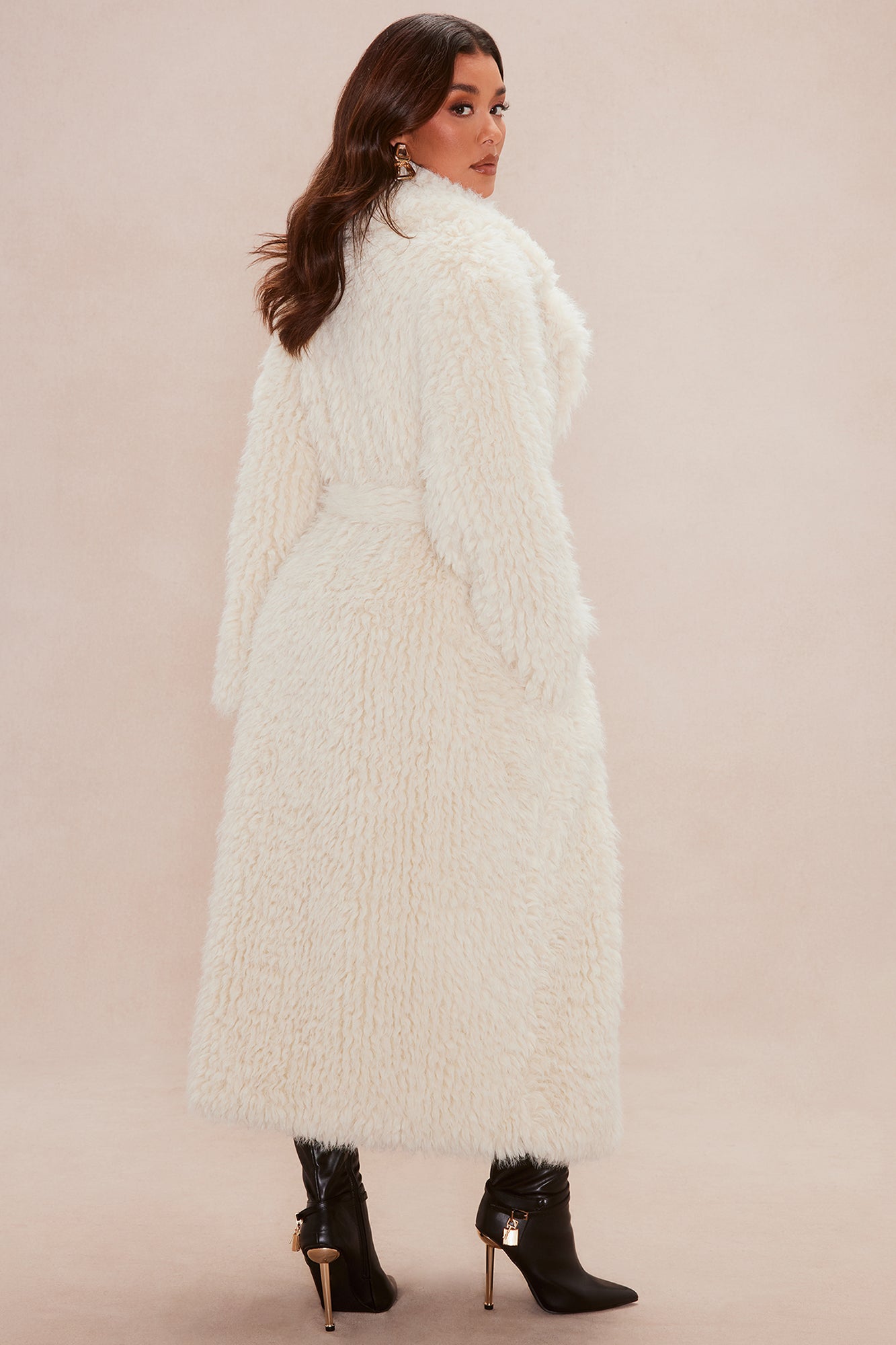 Catherine Faux Fur Coat - Cream