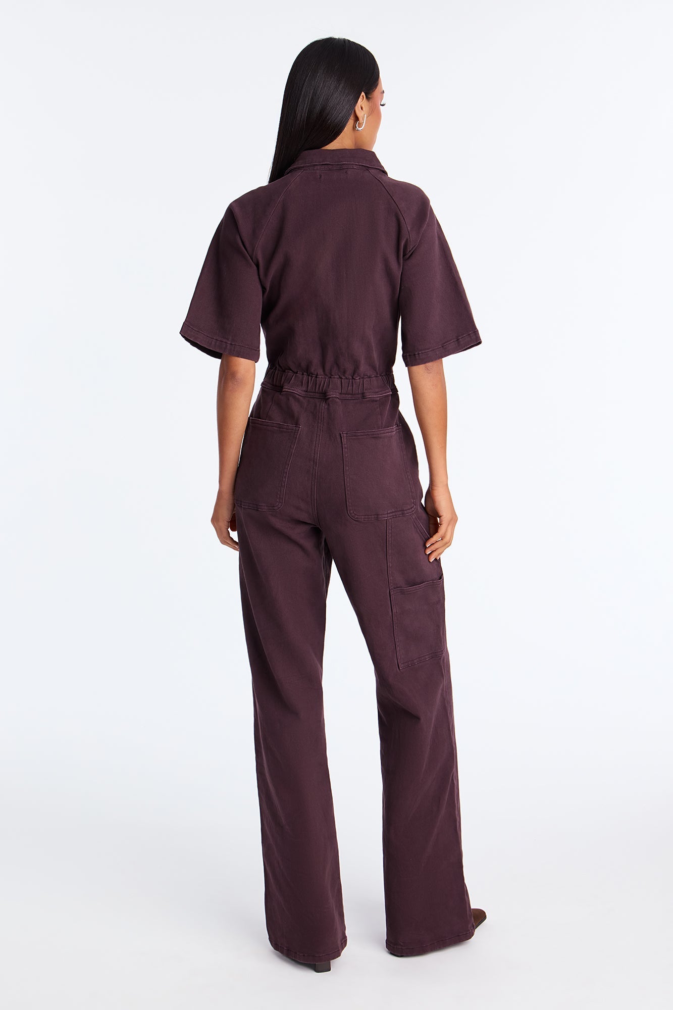 Best Days Denim Wide Leg Jumpsuit - Brown