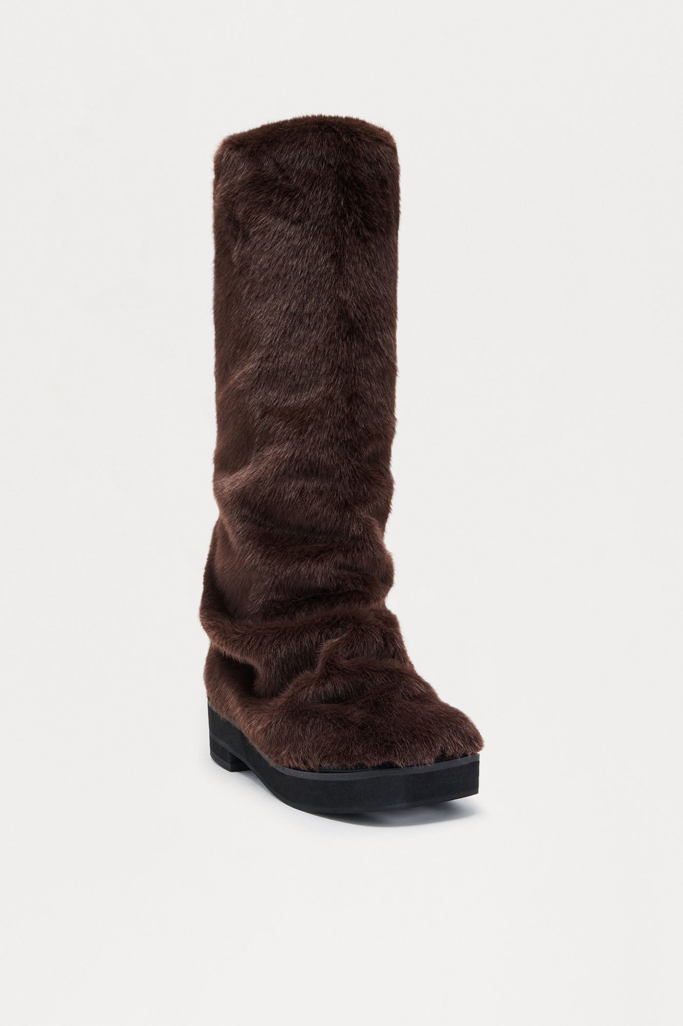Burley Faux Fur Boots - Chocolate