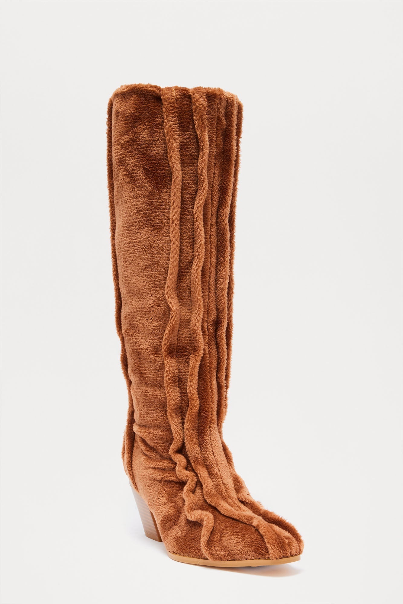 Cullen Ruched Boots - Chestnut