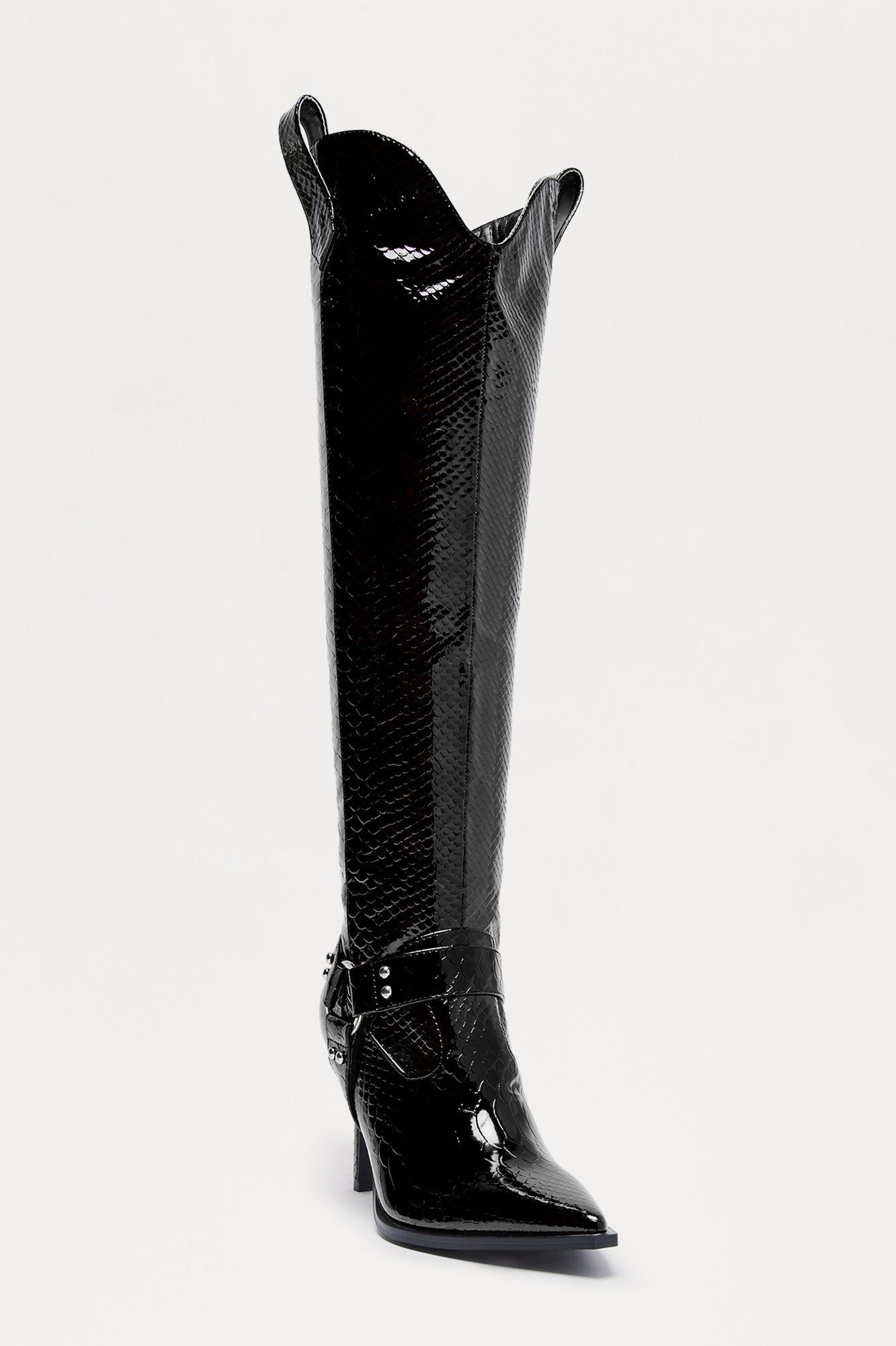 Rochester Hardware Stiletto Boots - Black