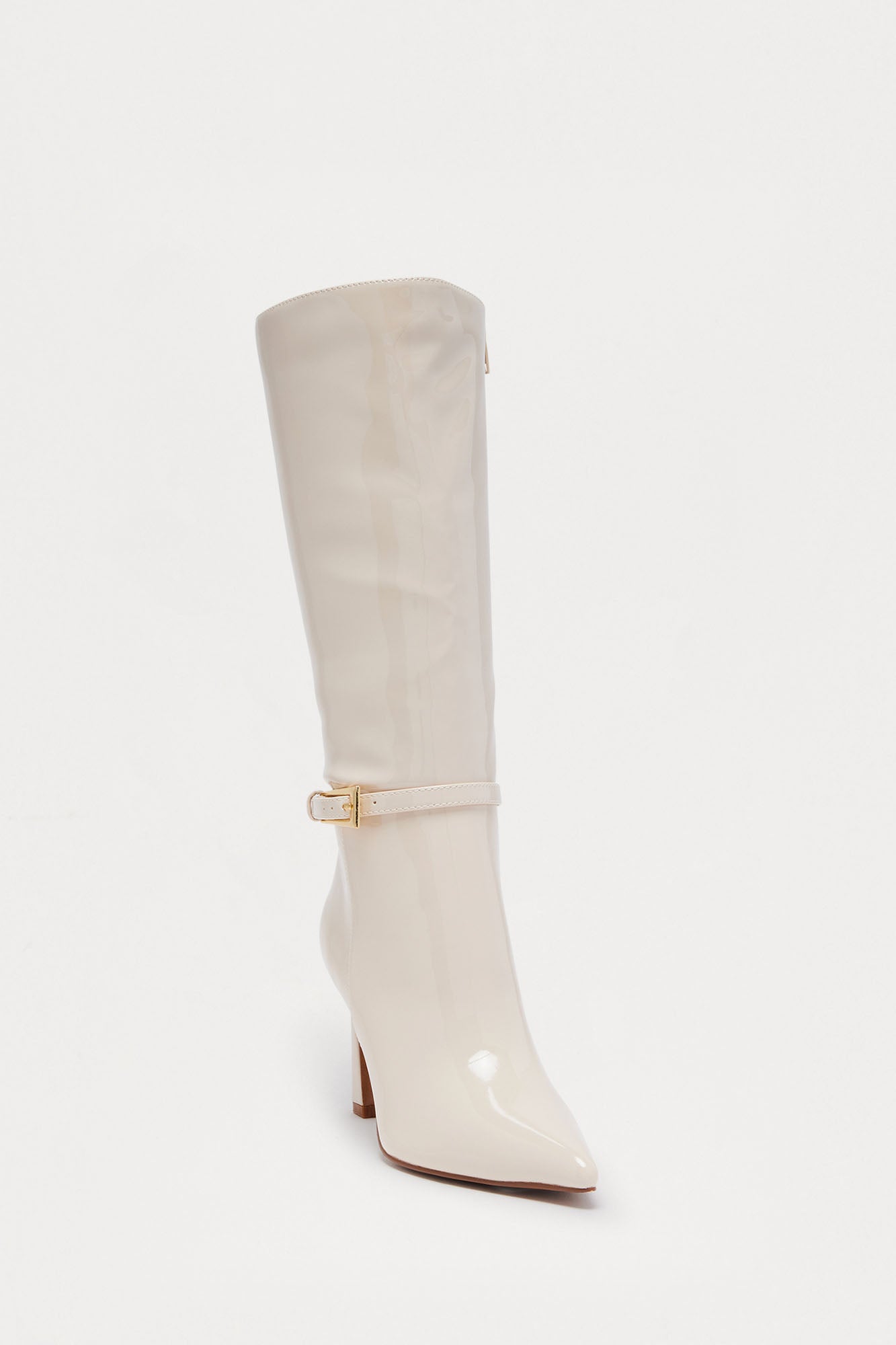 West Village Patent Boots - Ivory
