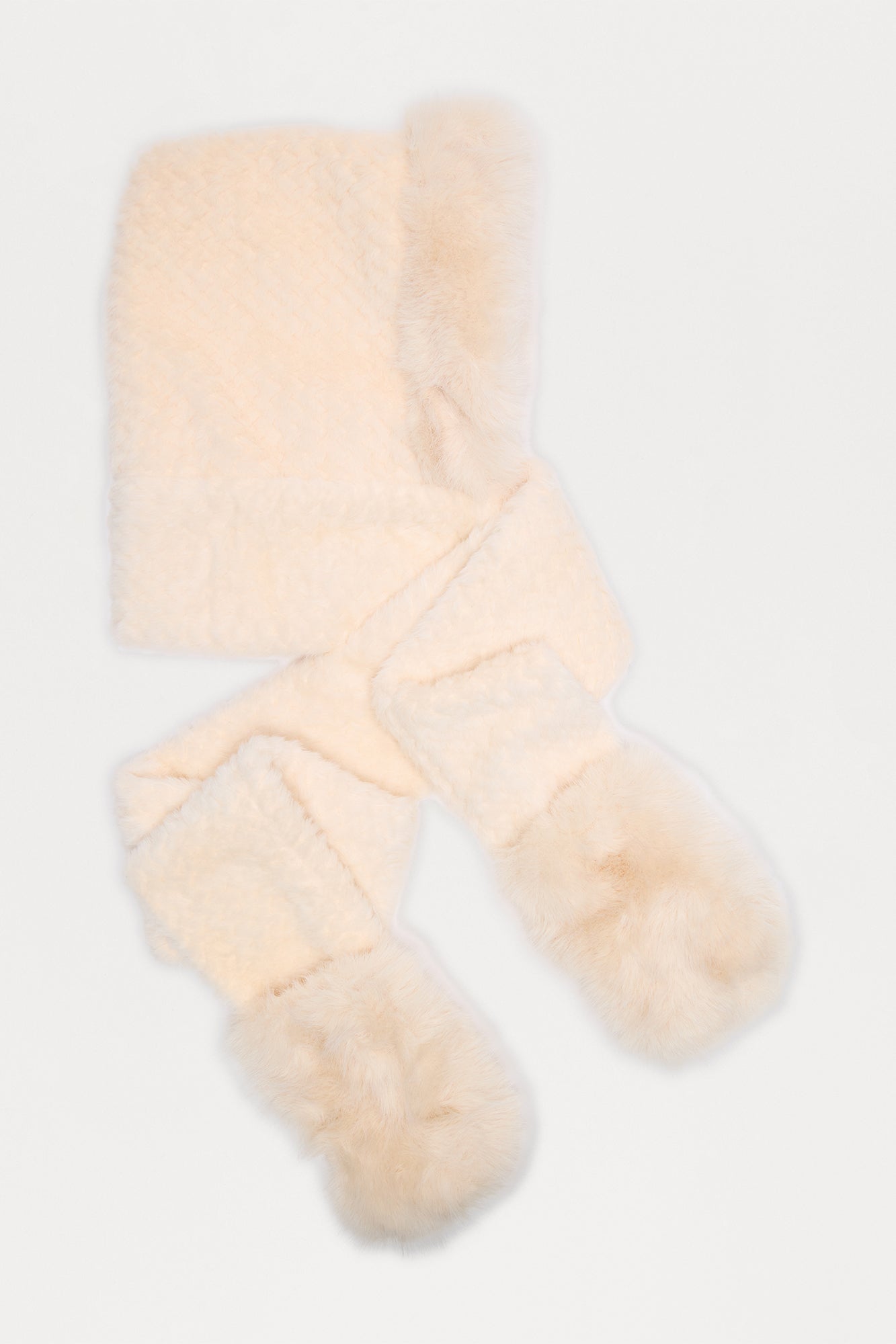 Bundle Me Up Faux Fur Hood Scarf - Ivory