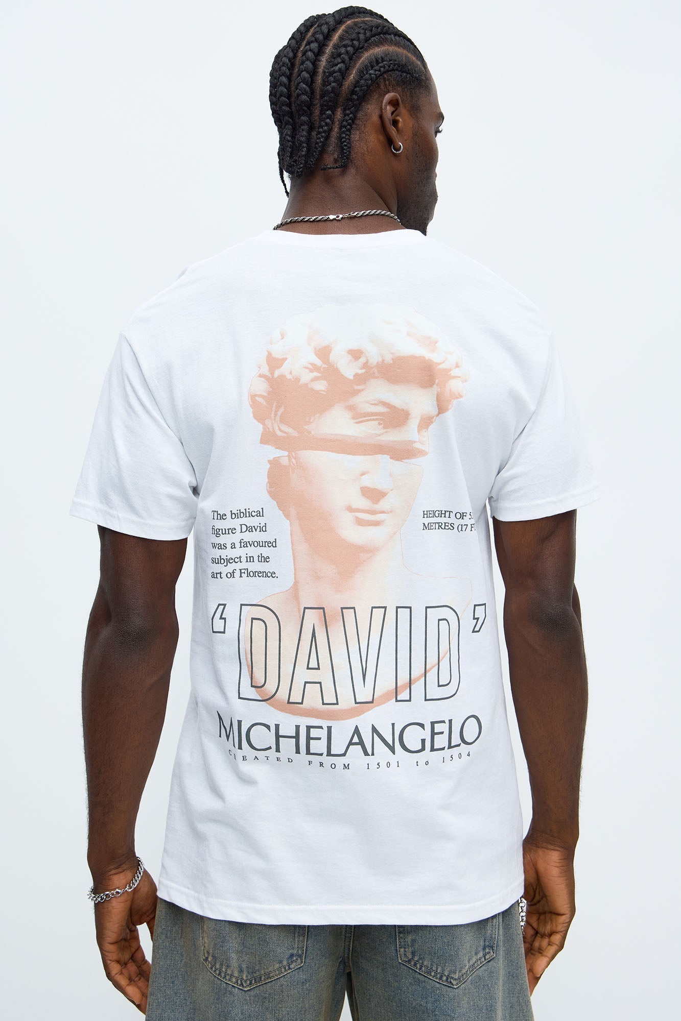 Michelangelo David Short Sleeve Tee - White