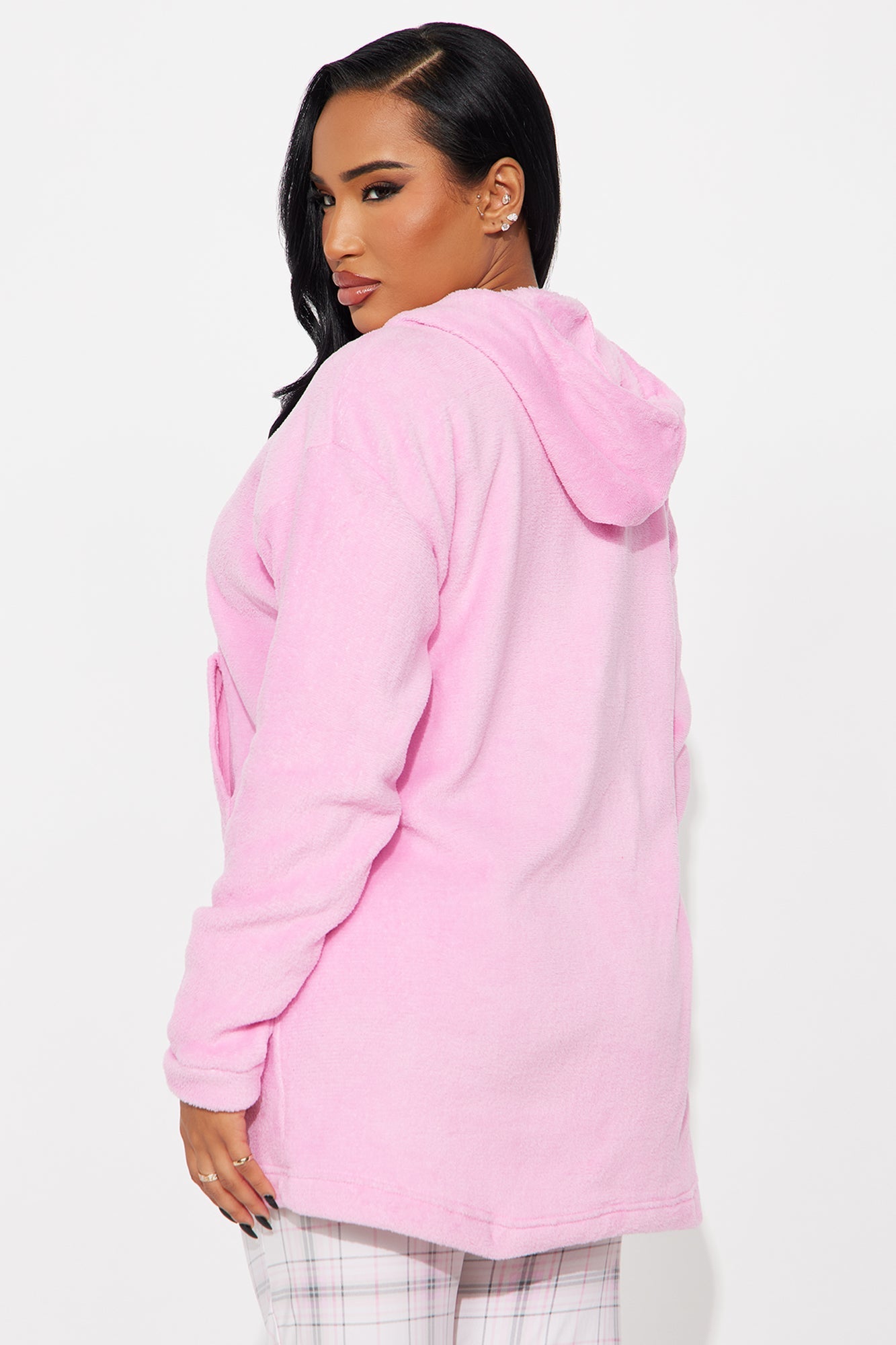 Keep You Cozy Plush PJ Hoodie - Pink