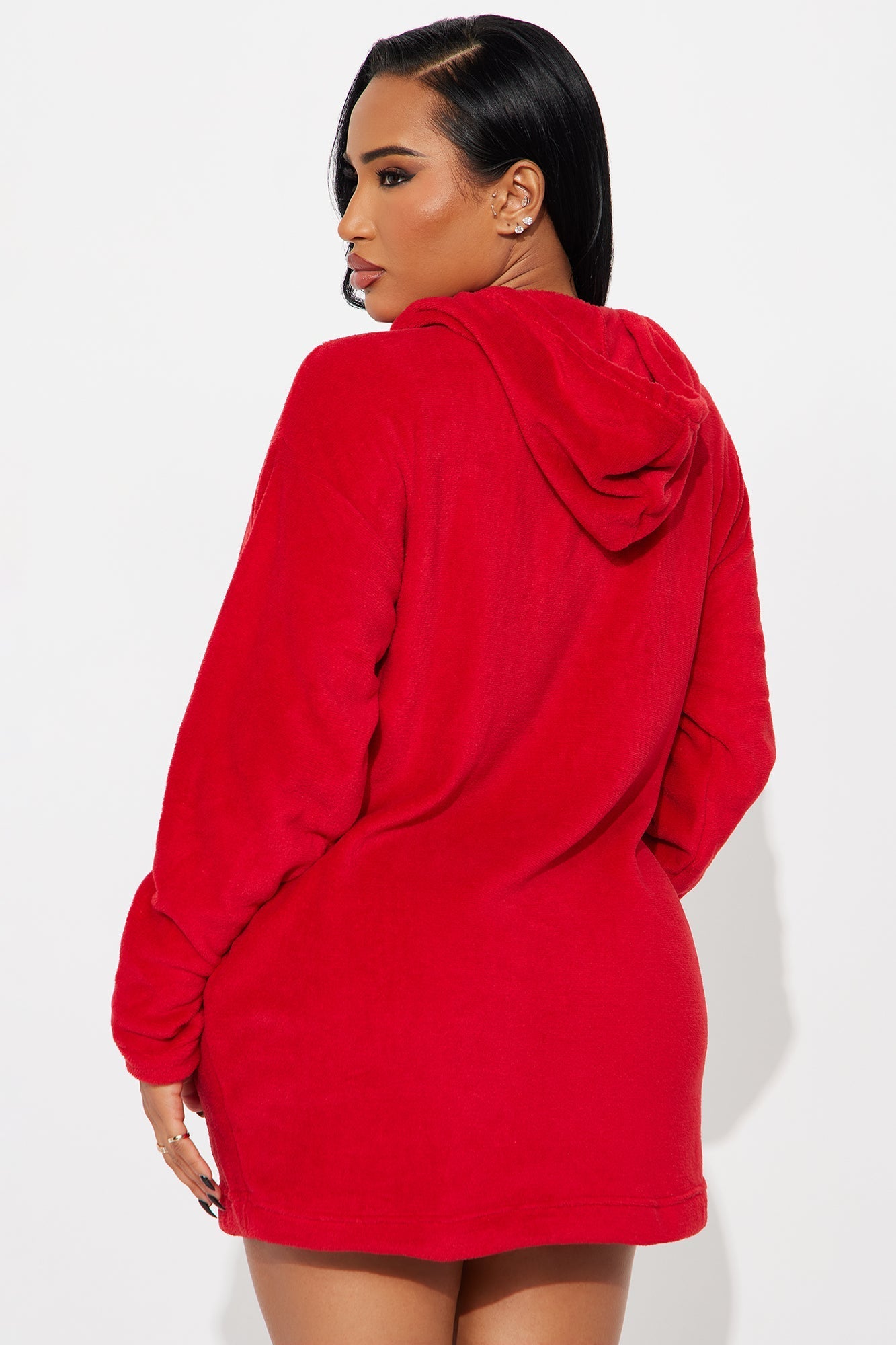 Keep You Cozy Plush PJ Hoodie - Red