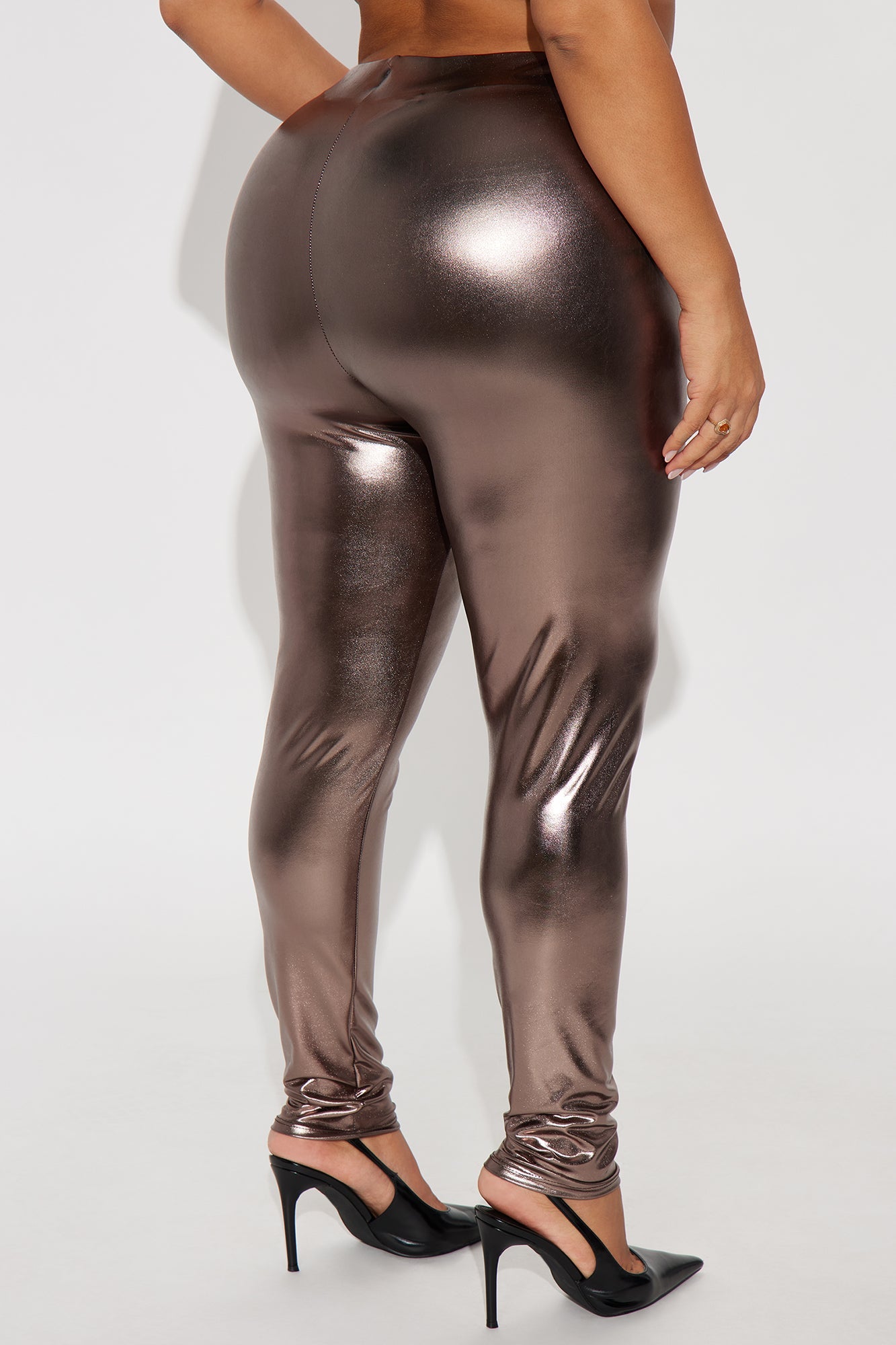 Stardust Metallic Low Rise Legging - Bronze