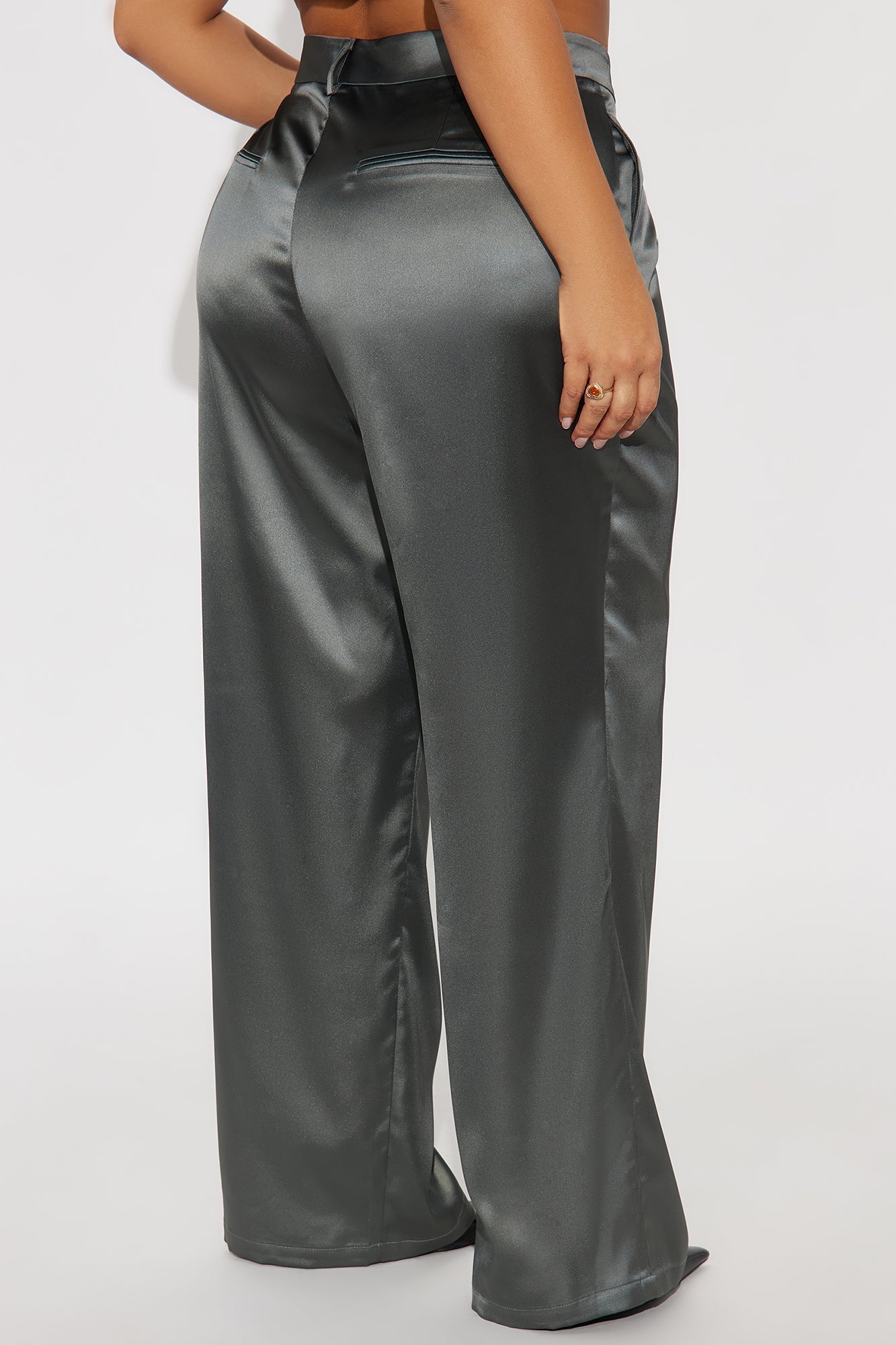 Caviar Nights Satin Trouser Pant 32″ - Slate Grey
