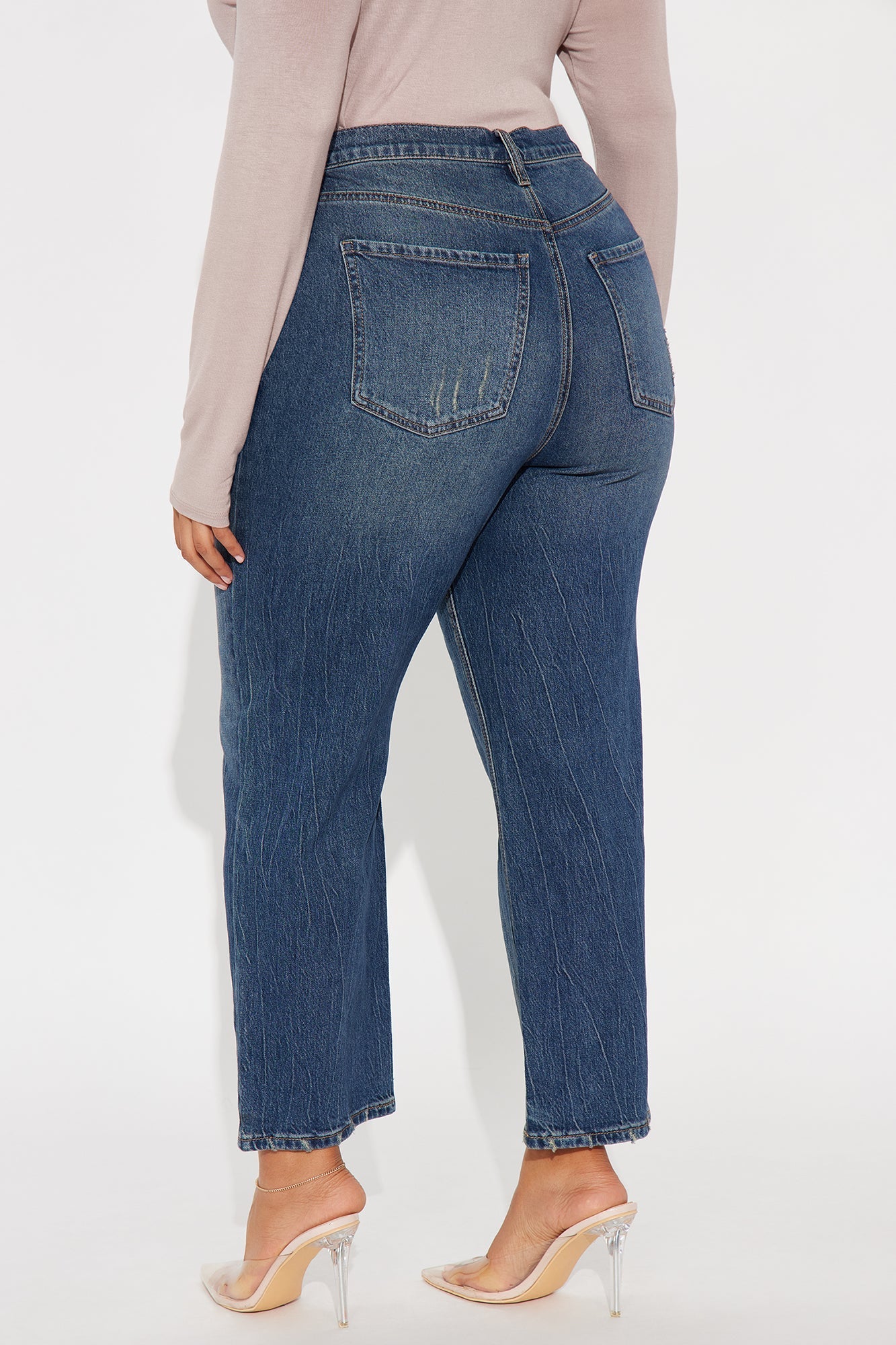 Classic Ankle Straight Leg Jeans - Dark Wash