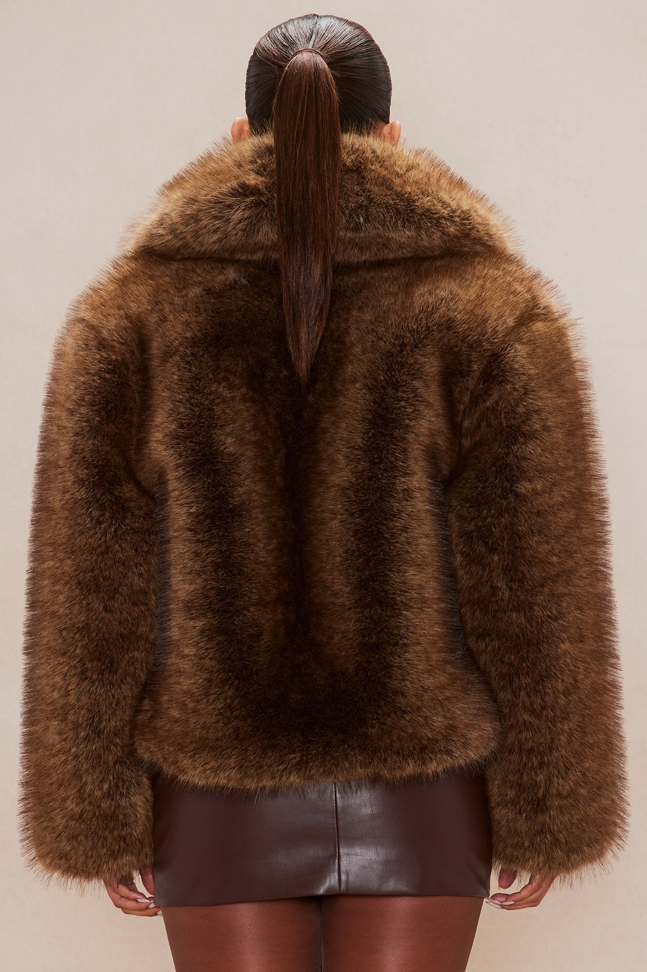 Zaria Faux Fur Jacket - Brown