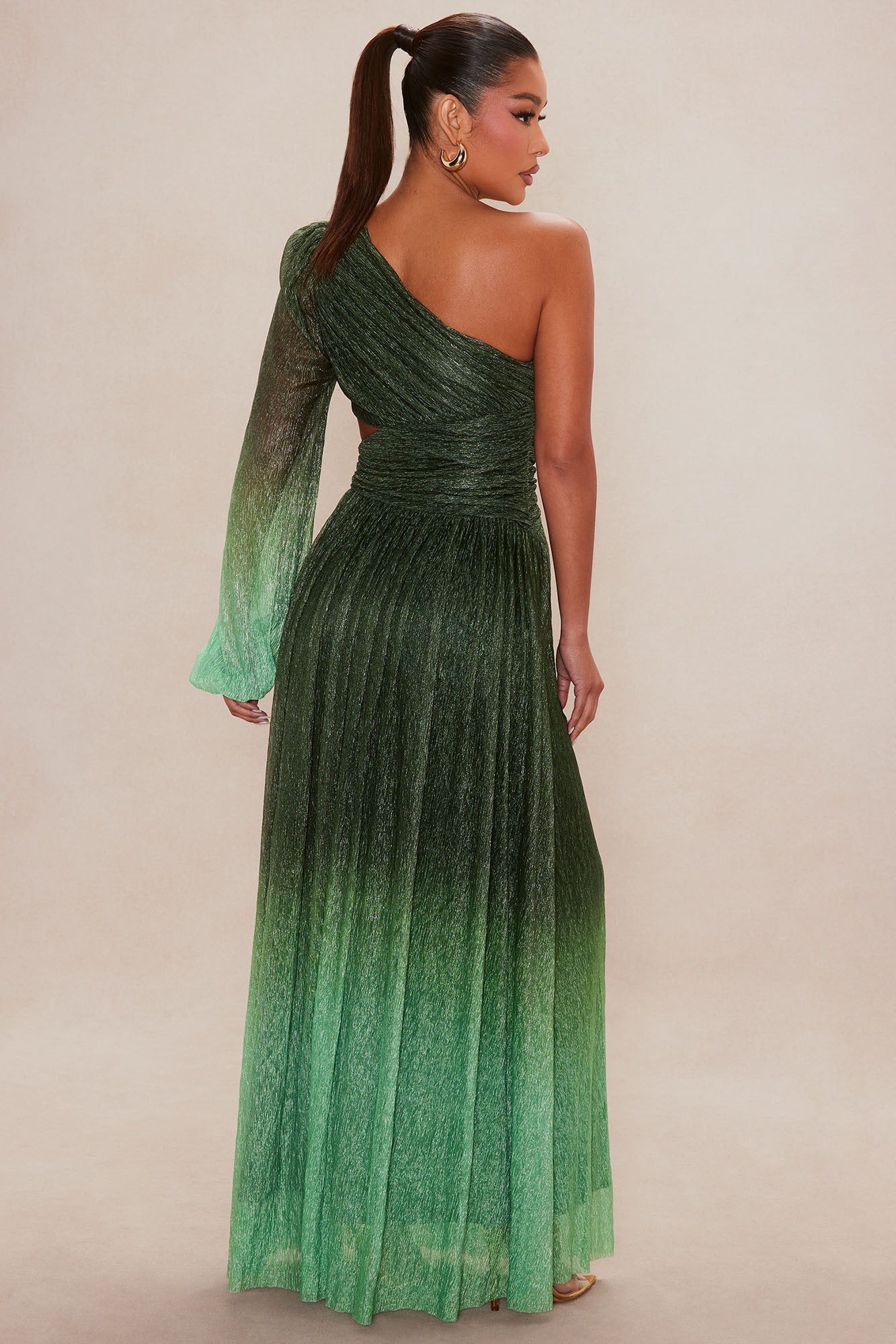 Glitter Dilemma Ombre Gown - Green