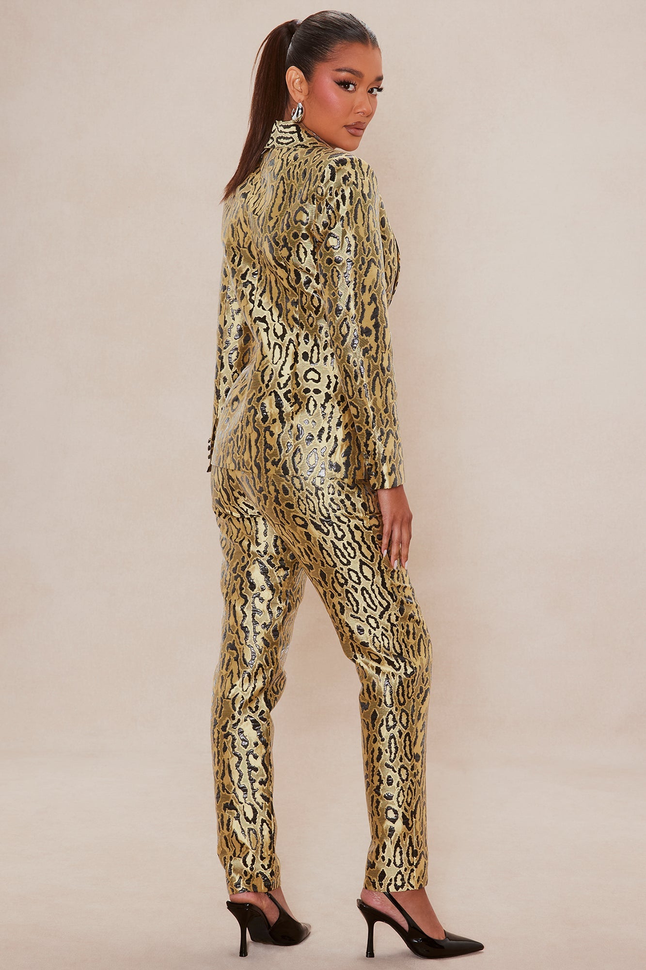 Kassandra Leopard Blazer Suit Set - Leopard