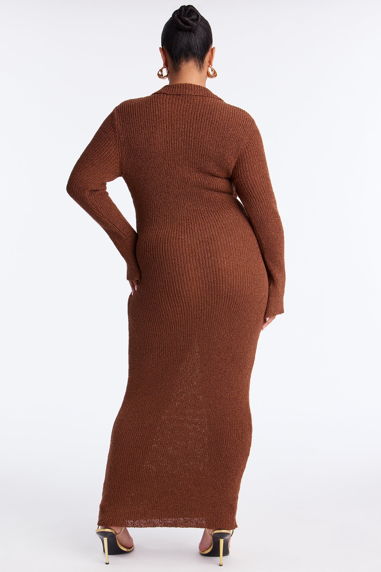 Angelic Sweater Maxi Dress - Brown