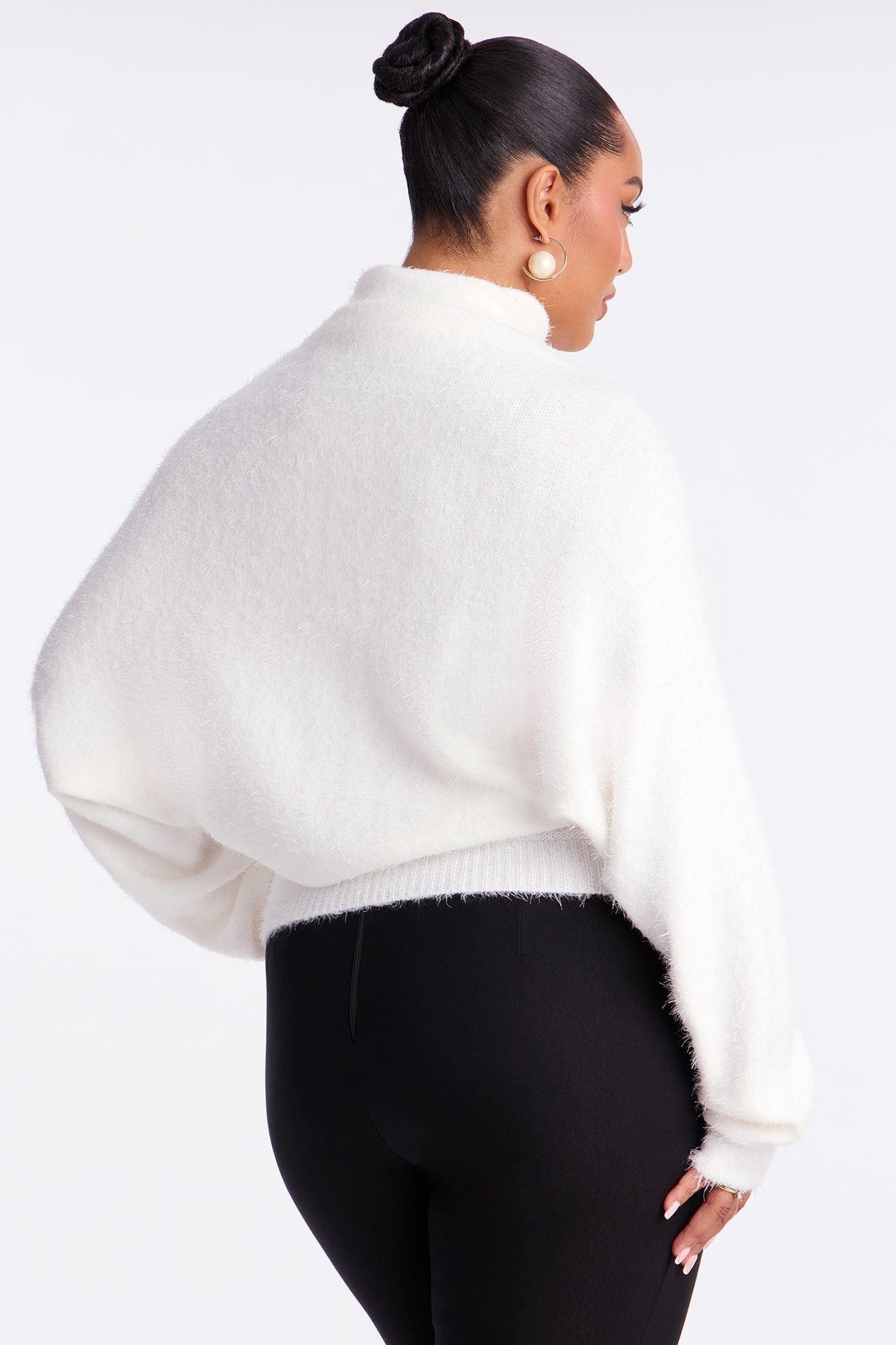 Feeling The Cold Sweater Top Cardigan Set - White