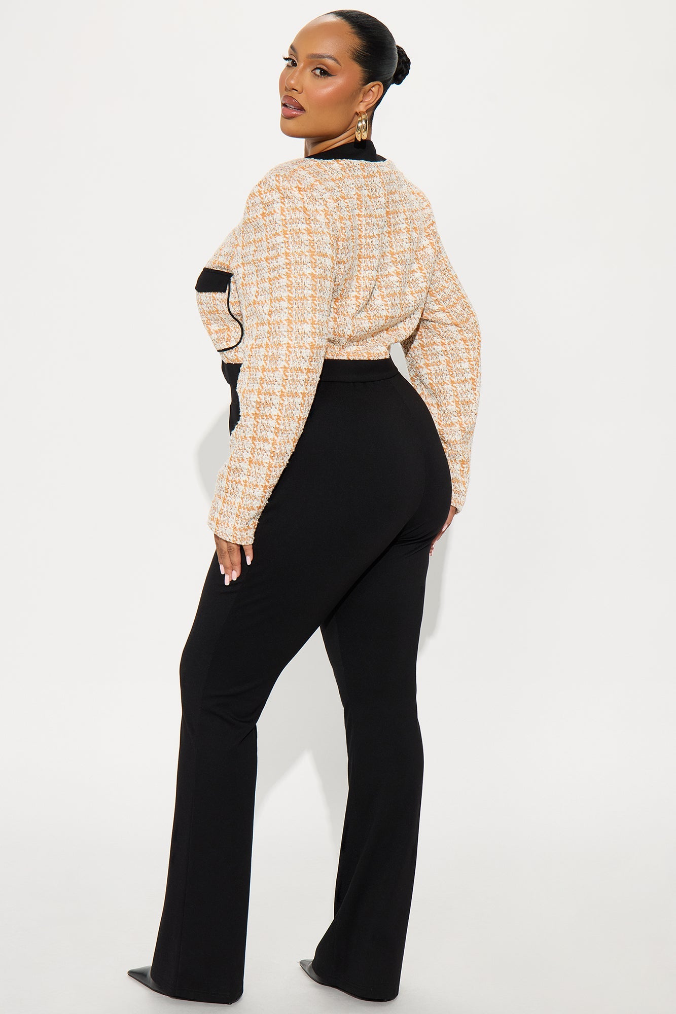 Brittney Tweed Pant Set - Black/combo