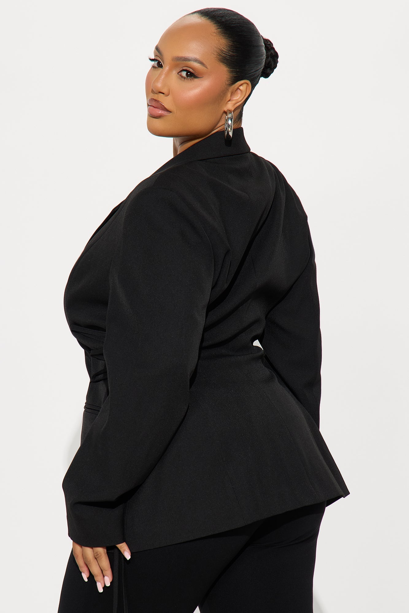 Mind Your Manners Lace Up Blazer - Black