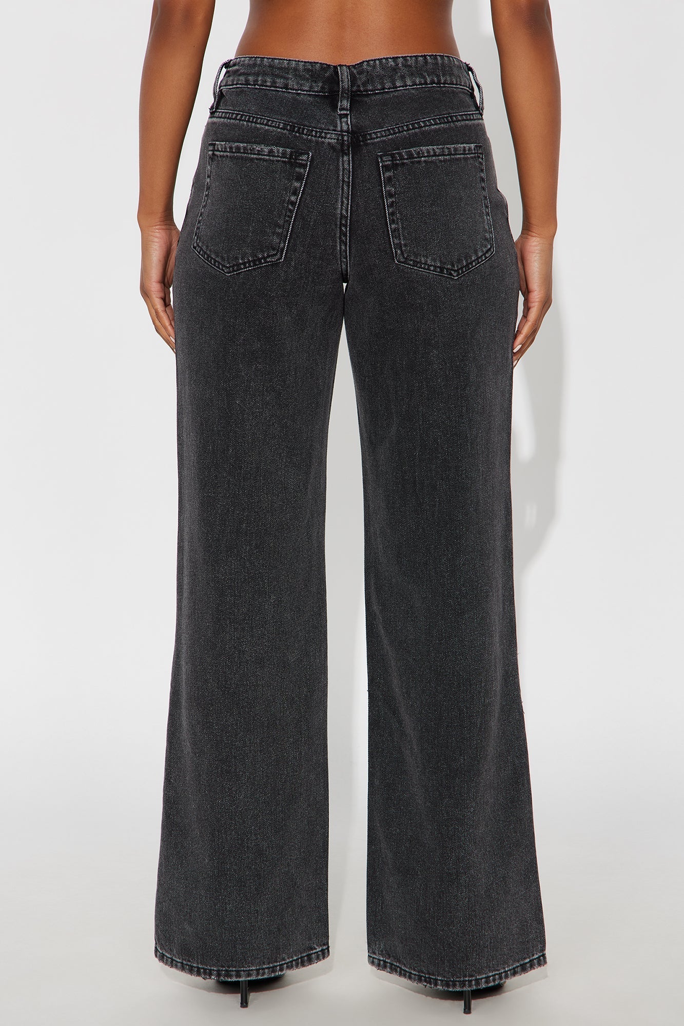 Cosmic Energy Wide Leg Jeans - Black Wash