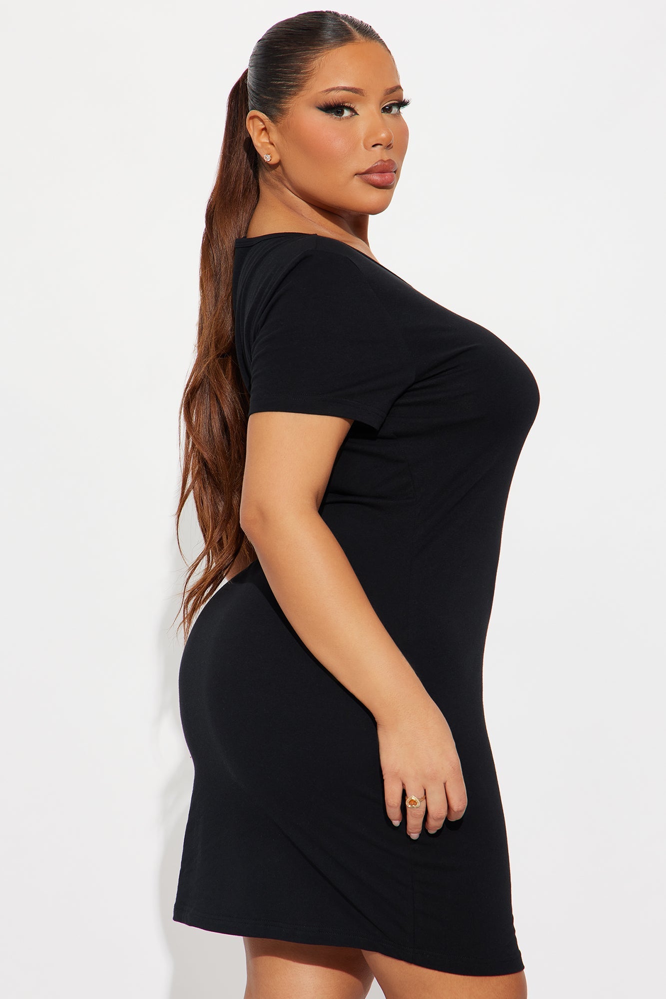 Von Dutch Logo T Shirt Mini Dress - Black