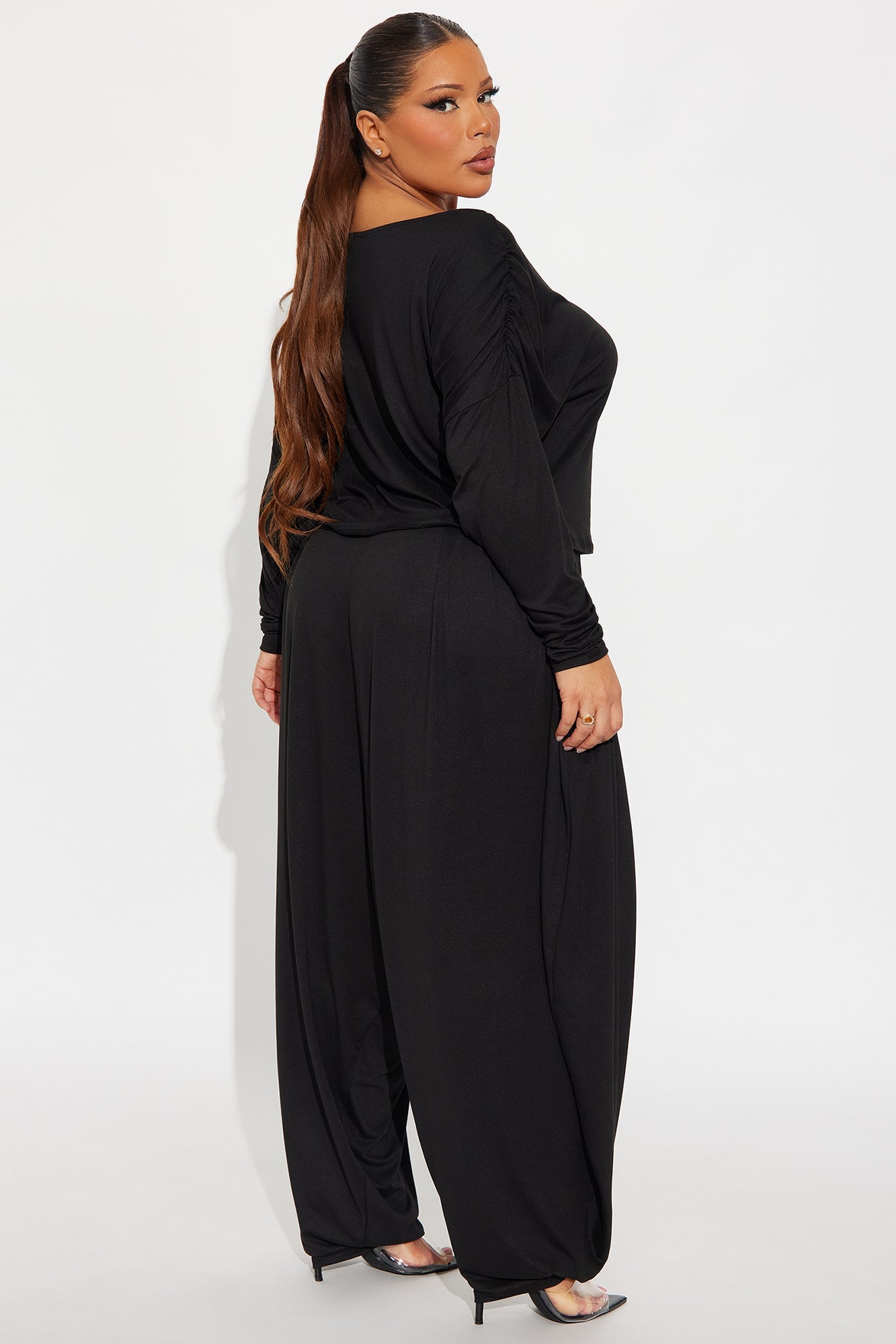 Cool Girl Balloon Pant Set - Black