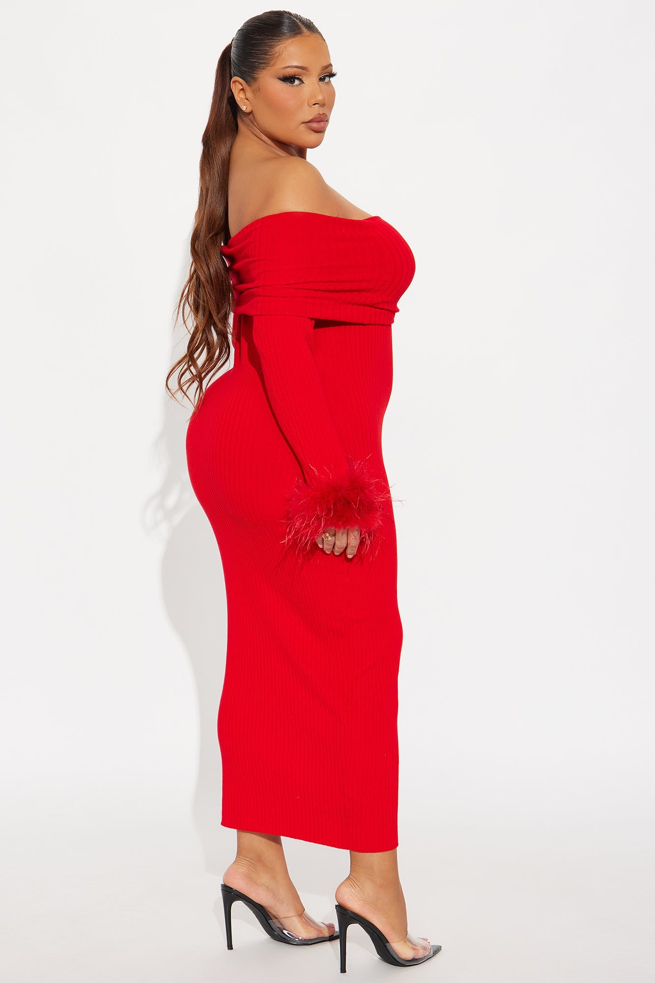 Legally Perfect Ribbed Midi Dress - Red
