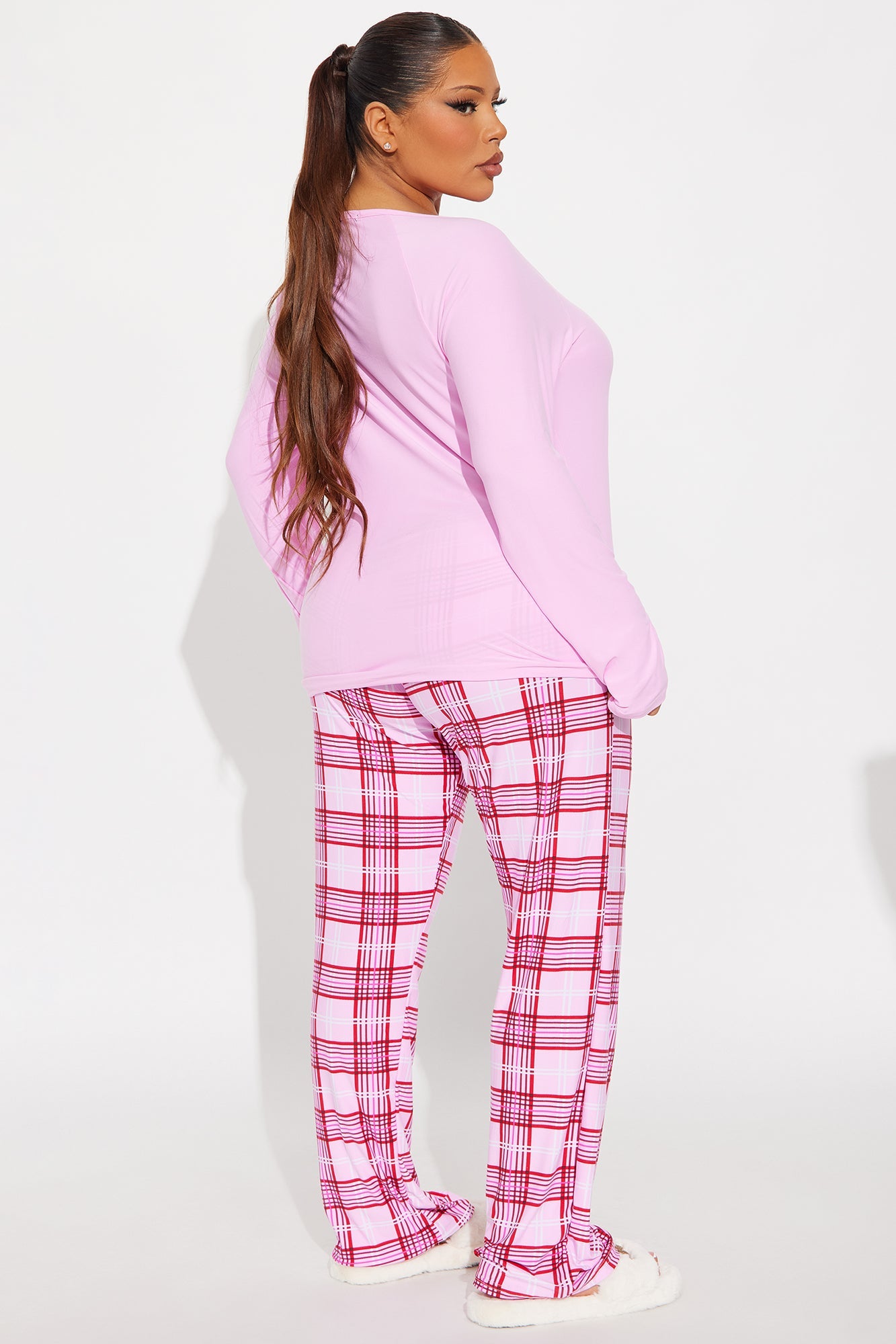 Lick My Candy Cane Long Sleeve PJ Pant Set - Pink/combo