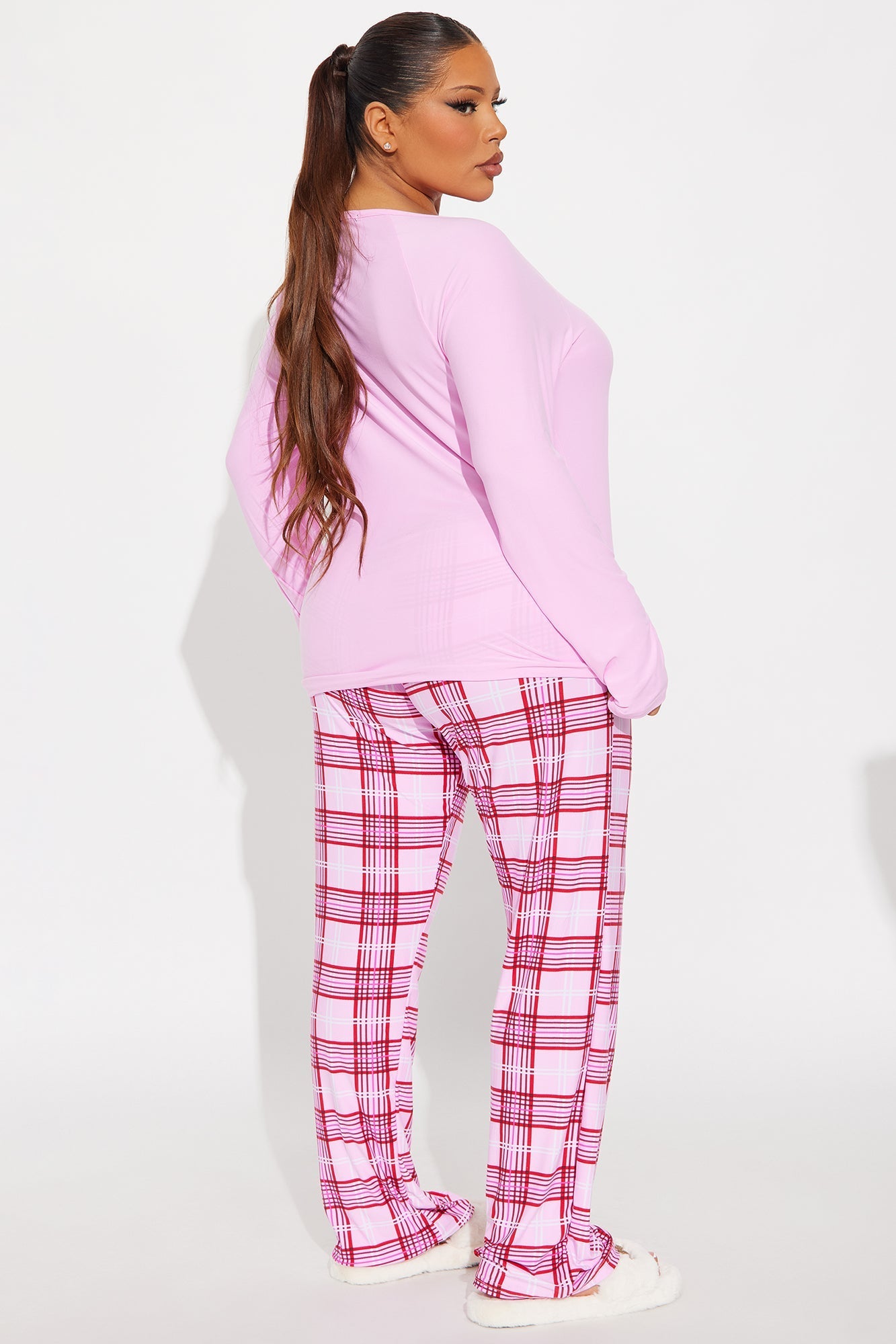 Lick My Candy Cane Long Sleeve PJ Pant Set - Pink/combo