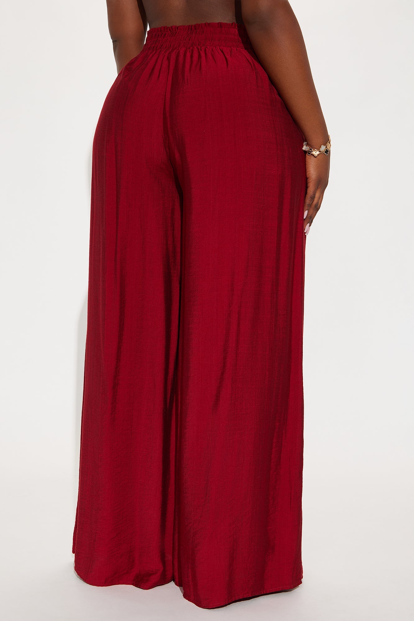 Meet At Sunset Wide Leg Pant - Burgundy