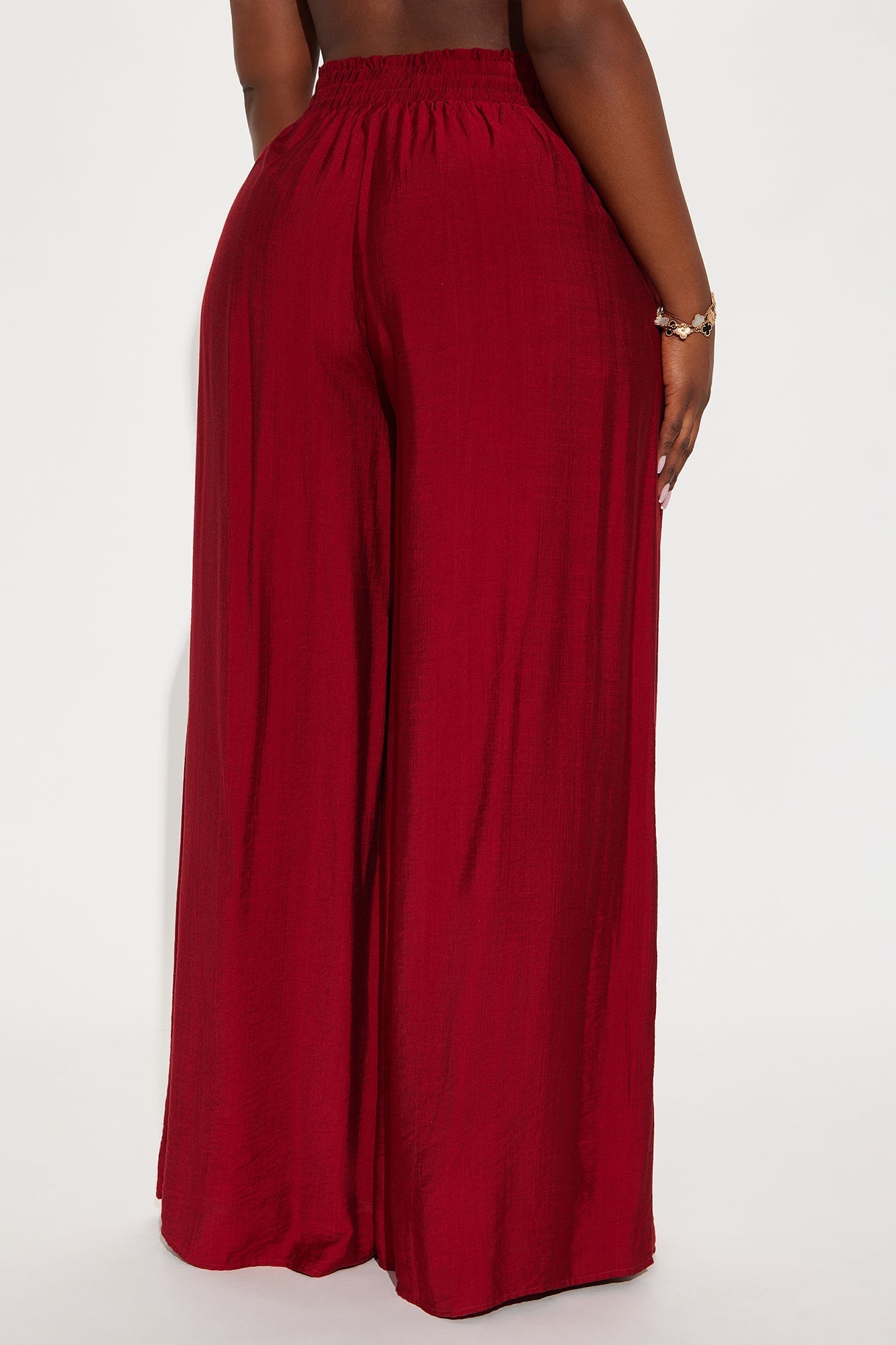 Meet At Sunset Wide Leg Pant - Burgundy