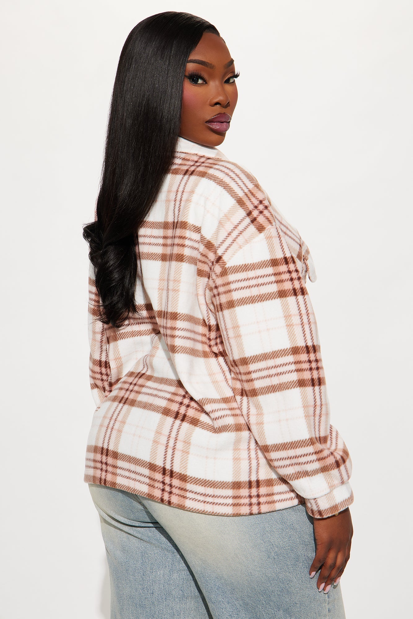 Jessica Plaid Shacket - Brown/combo