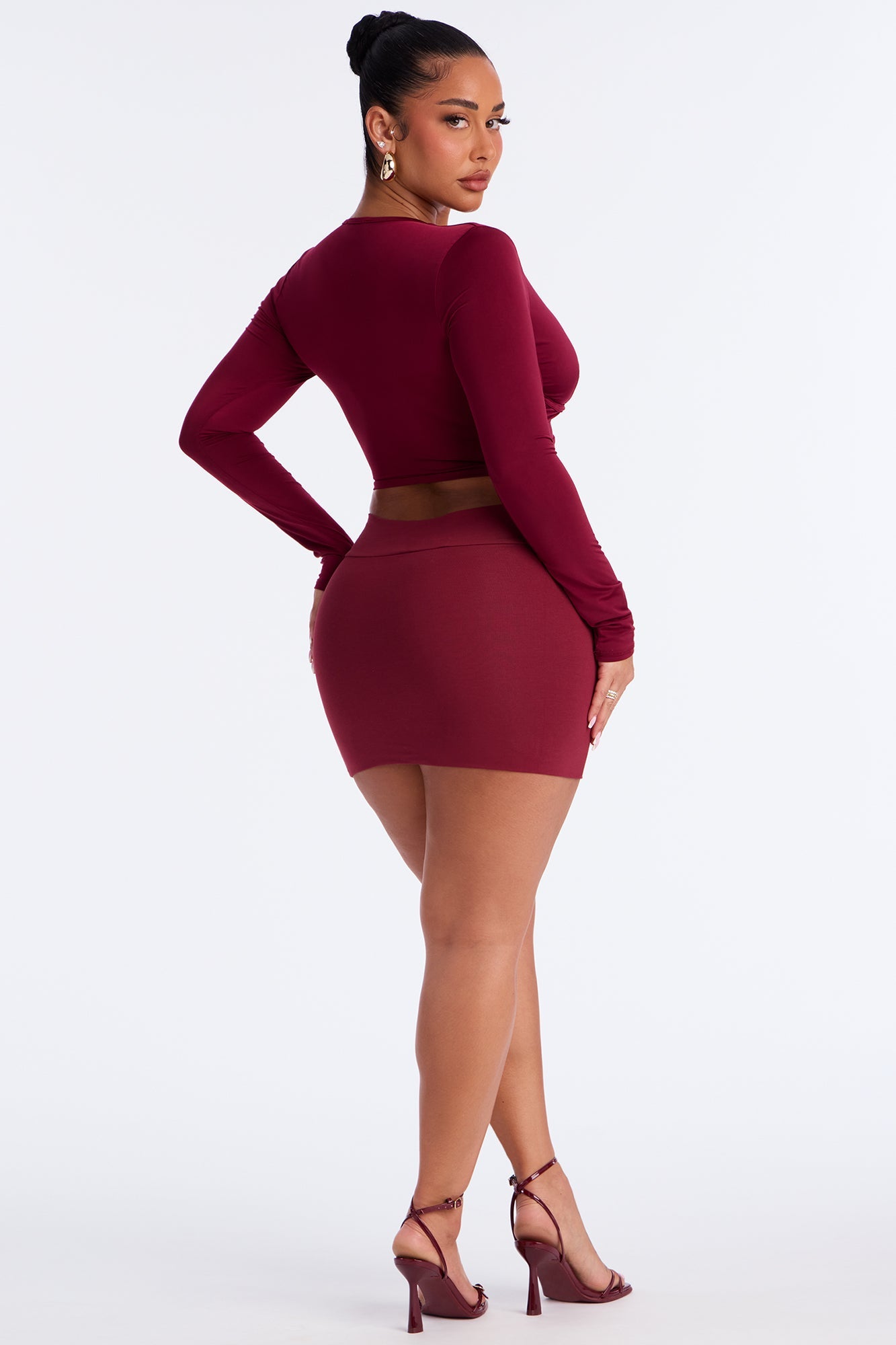 Melanie Micro Mini Skirt - Burgundy