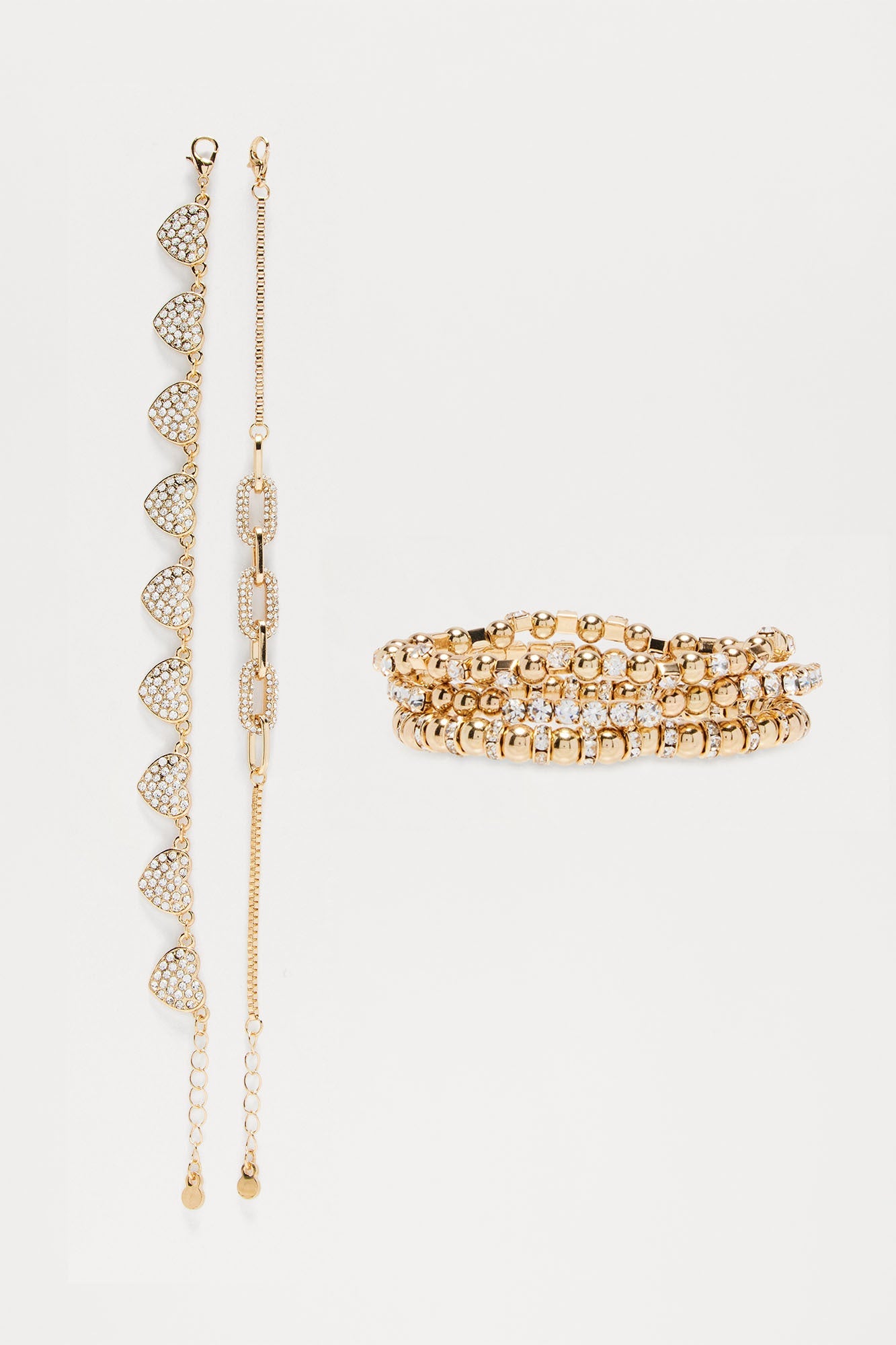 Love Linked 5 Piece Bracelet Set - Gold