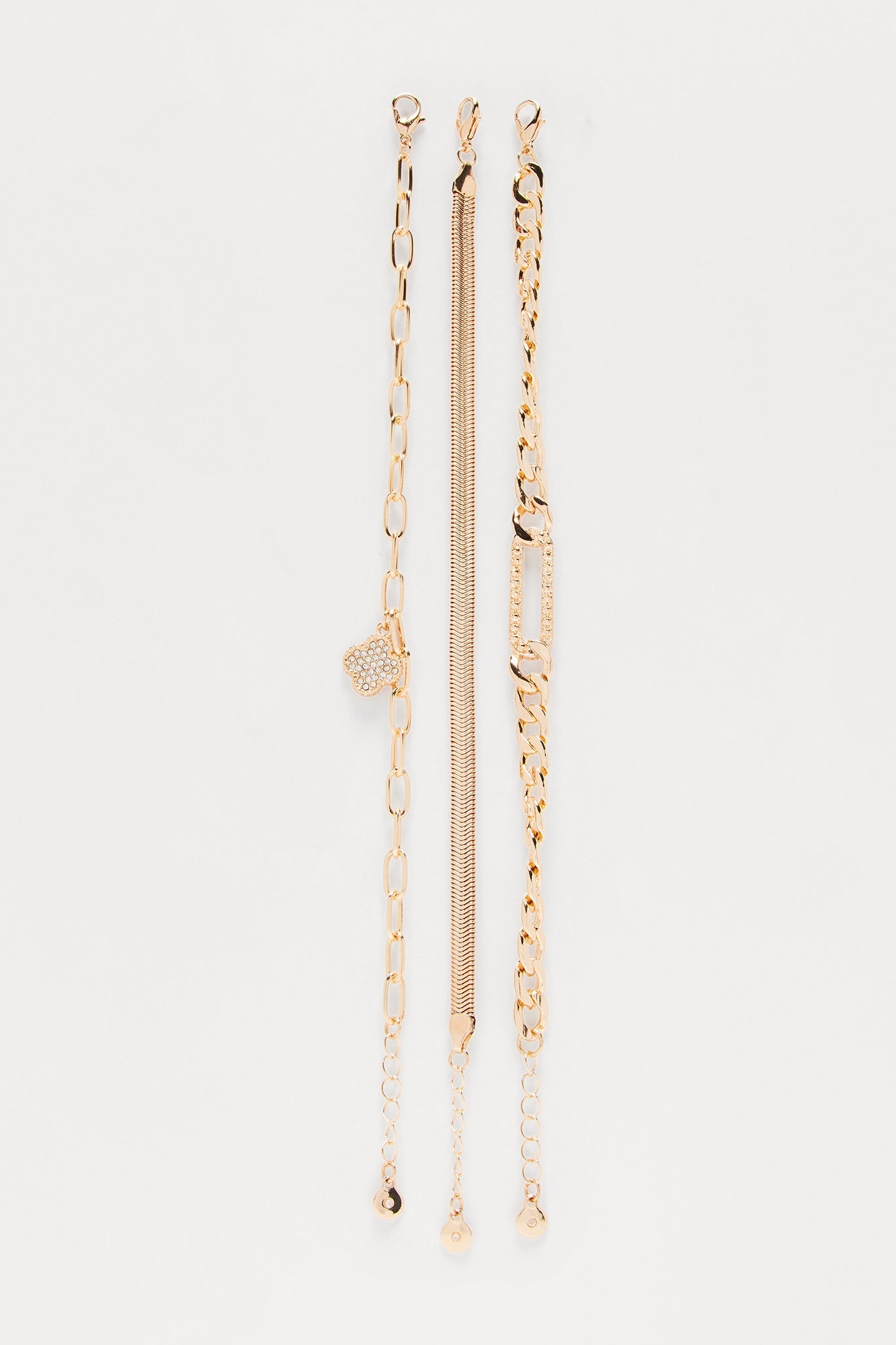 Lucky Charm 3 Piece Bracelet Set - Gold